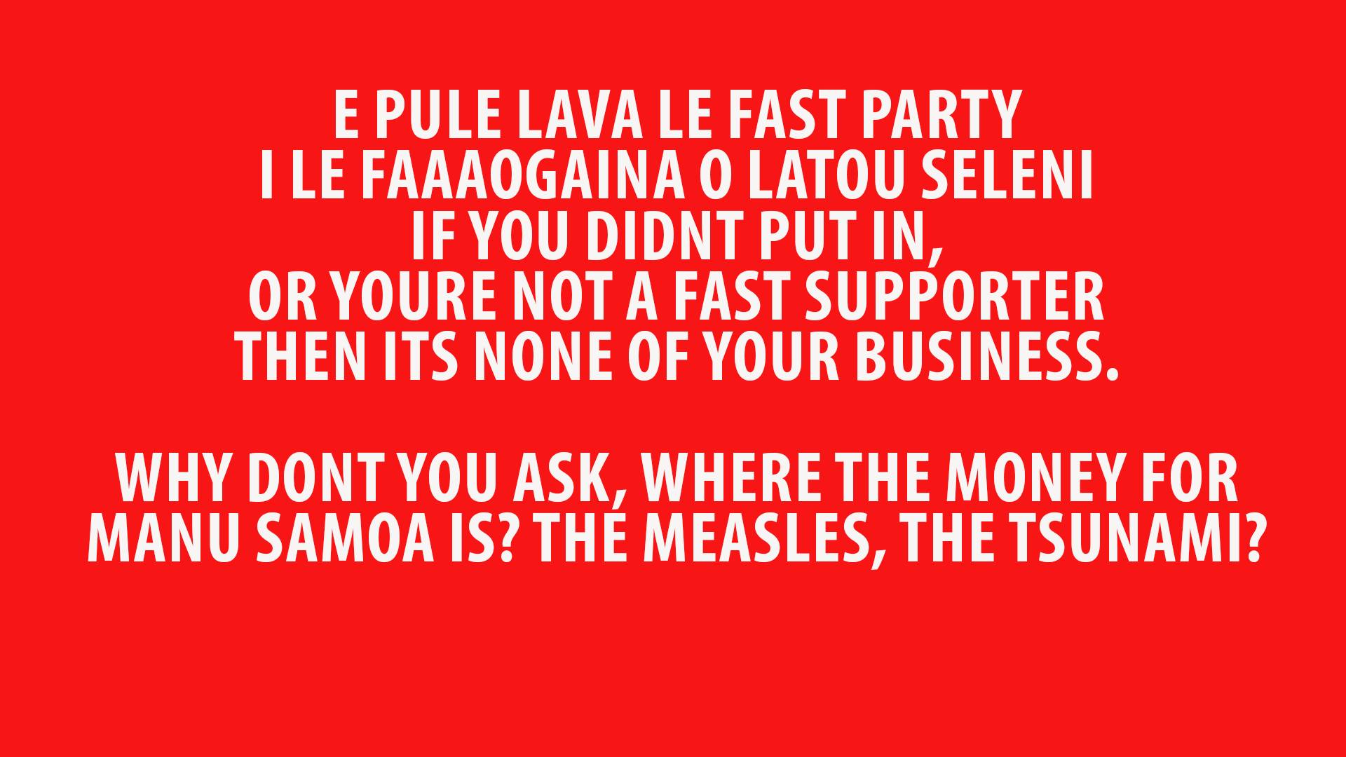 FAST Party Supporters Group New Zealand