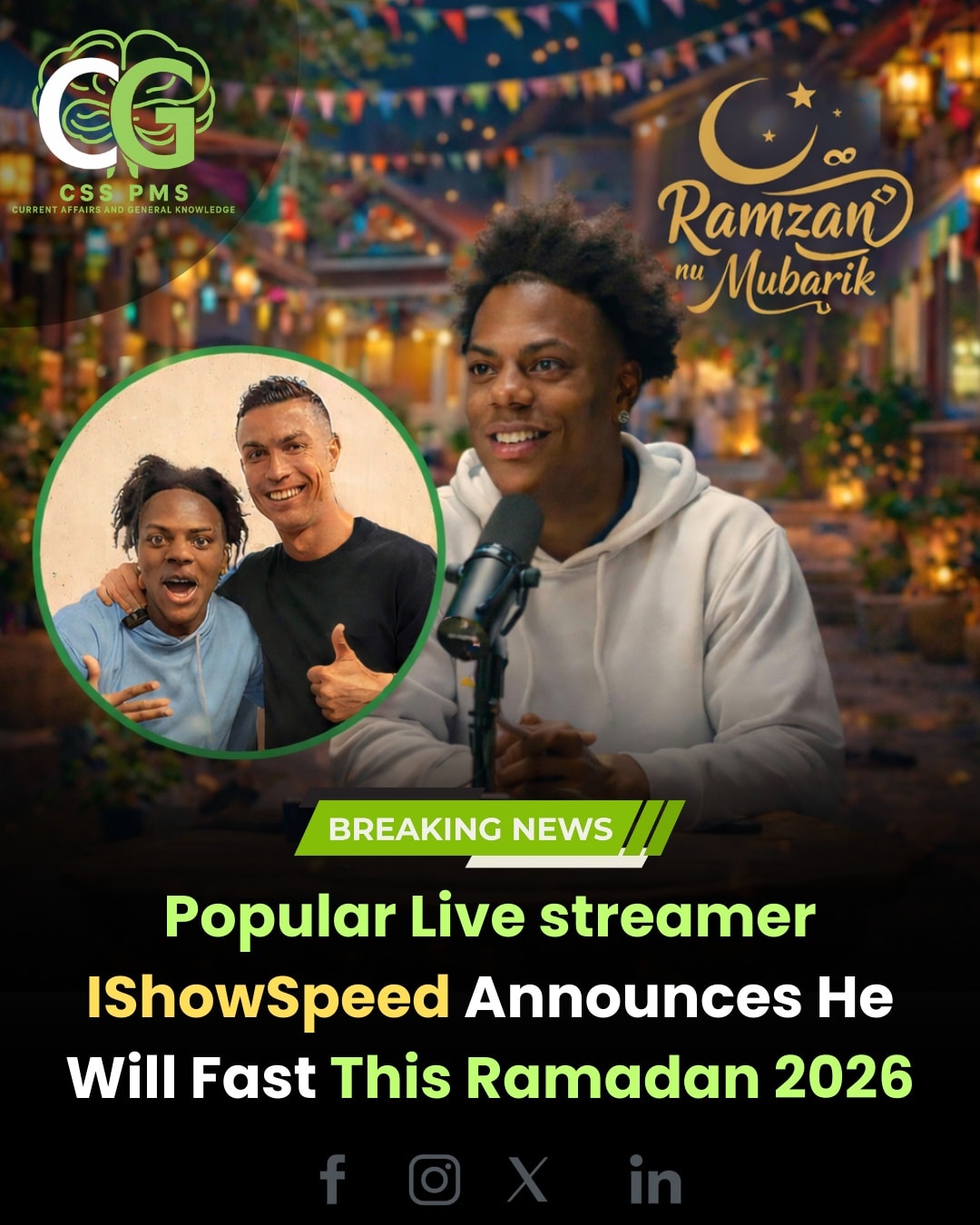 CSS - Popular YouTuber and livestreamer IShowSpeed has announced that ...