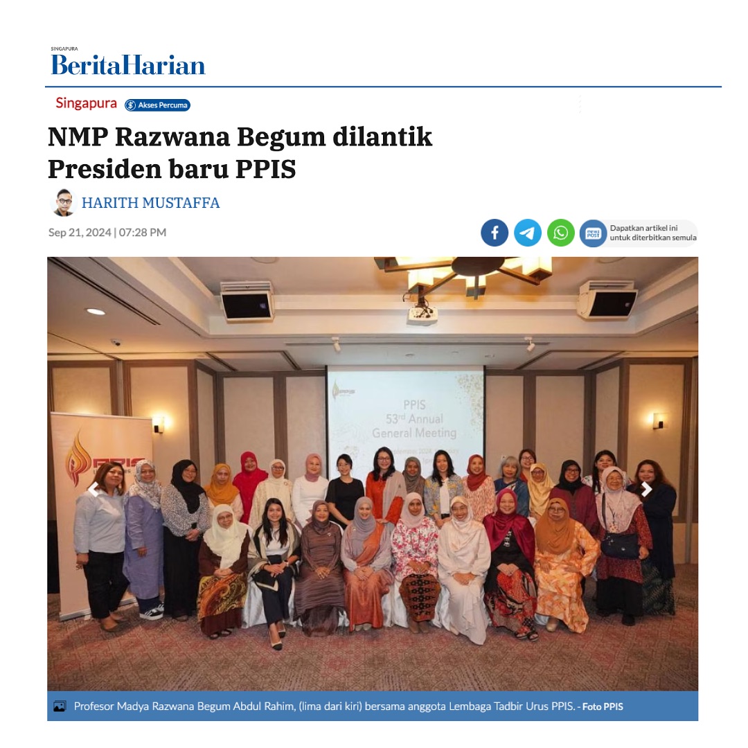 PPIS - 📰 Associate Professor Razwana Begum Abdul Rahim was... | Facebook