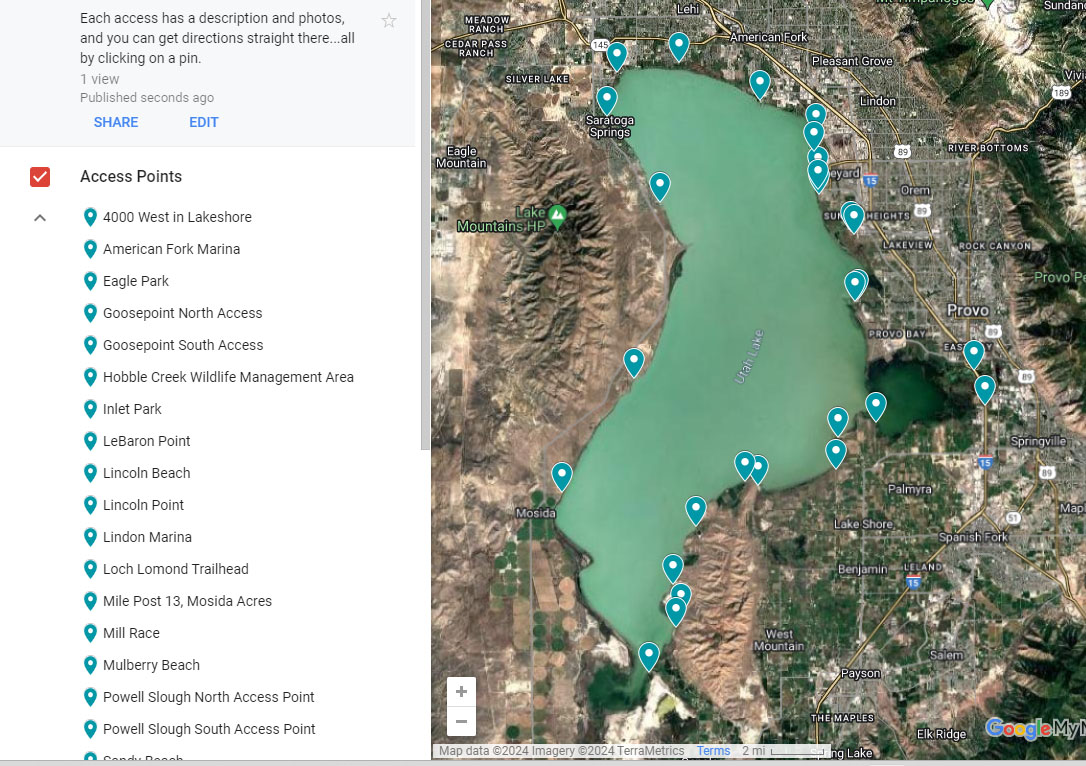 Utah - Curious about public access points at Utah Lake for waterfowl ...