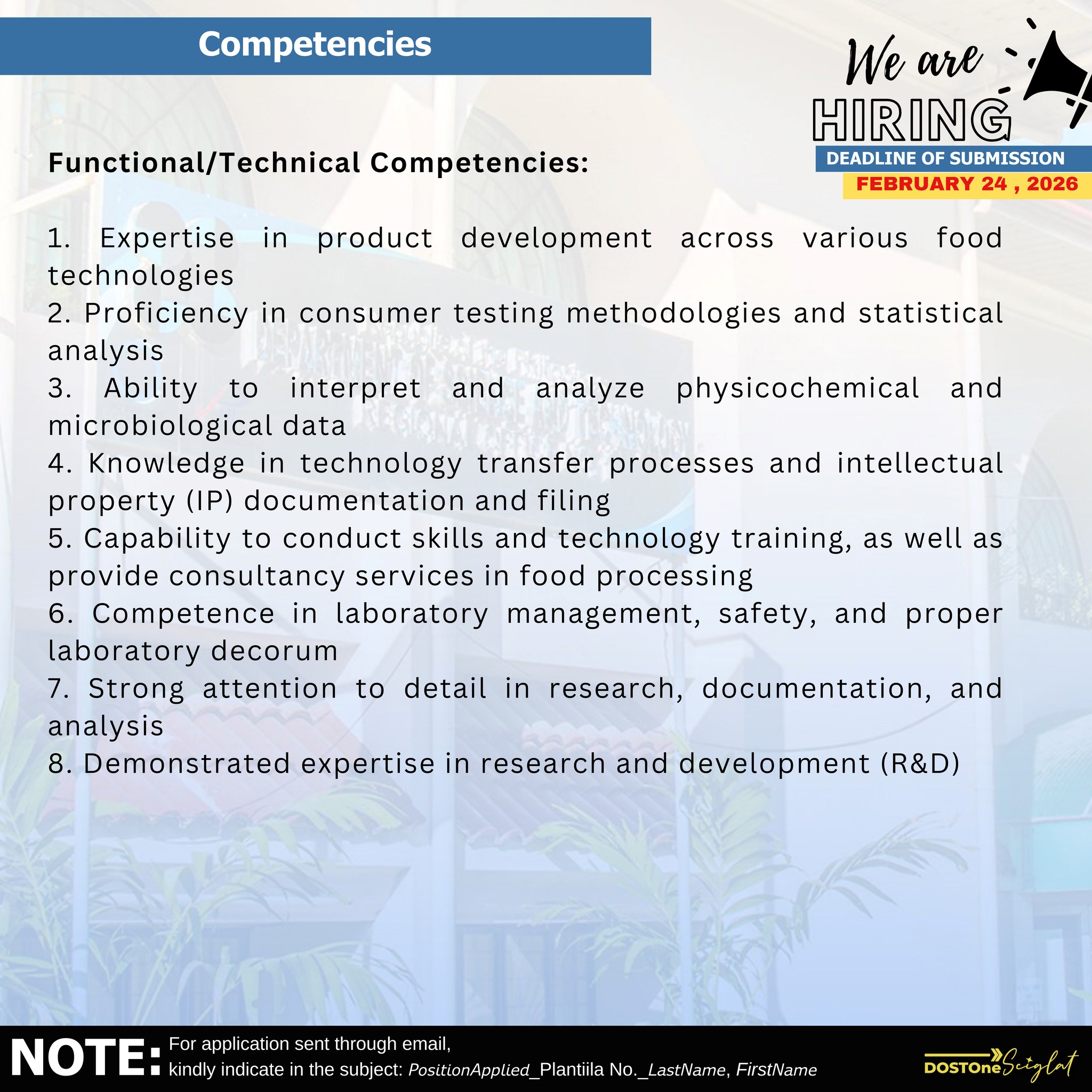 𝐍𝐎𝐓𝐈𝐂𝐄 𝐎𝐅 𝐕𝐀𝐂𝐀𝐍𝐂𝐘 EXTENDED... - DOST 1 - HRMO Region 1 | Facebook