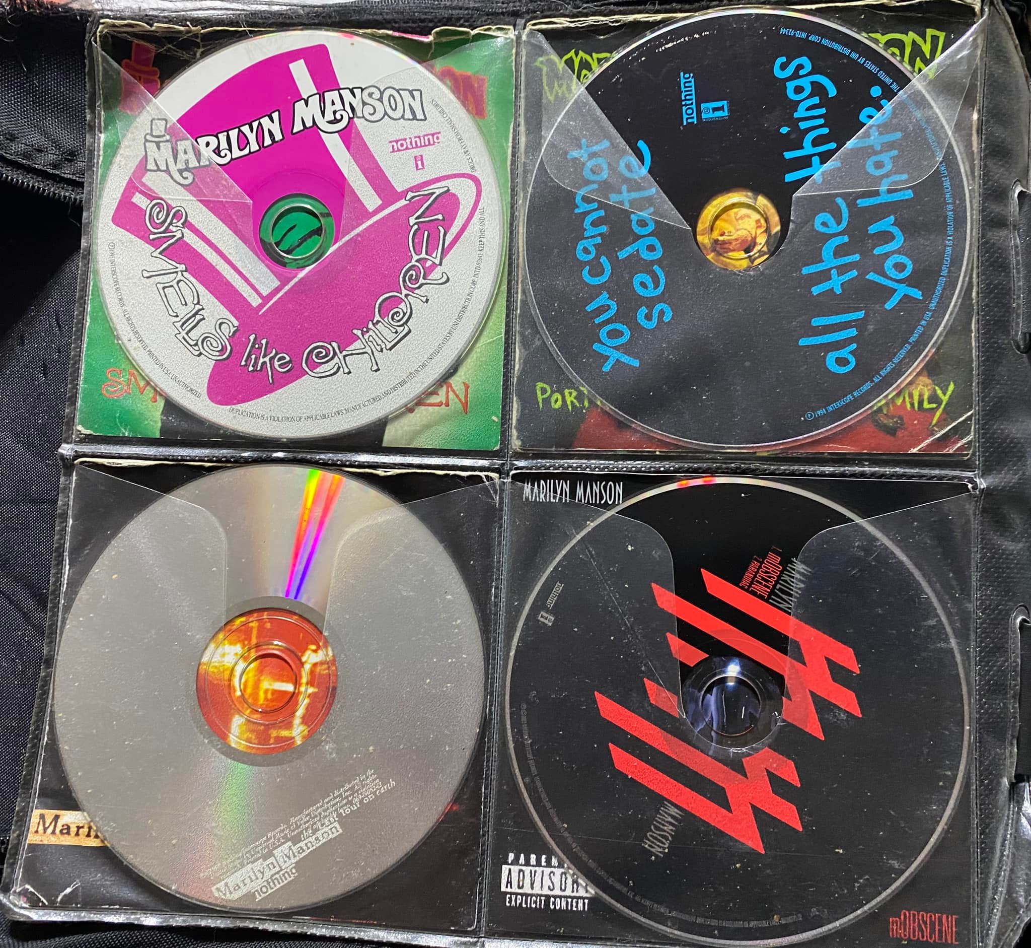 Marilyn Manson CD collection with rare singles and signed items