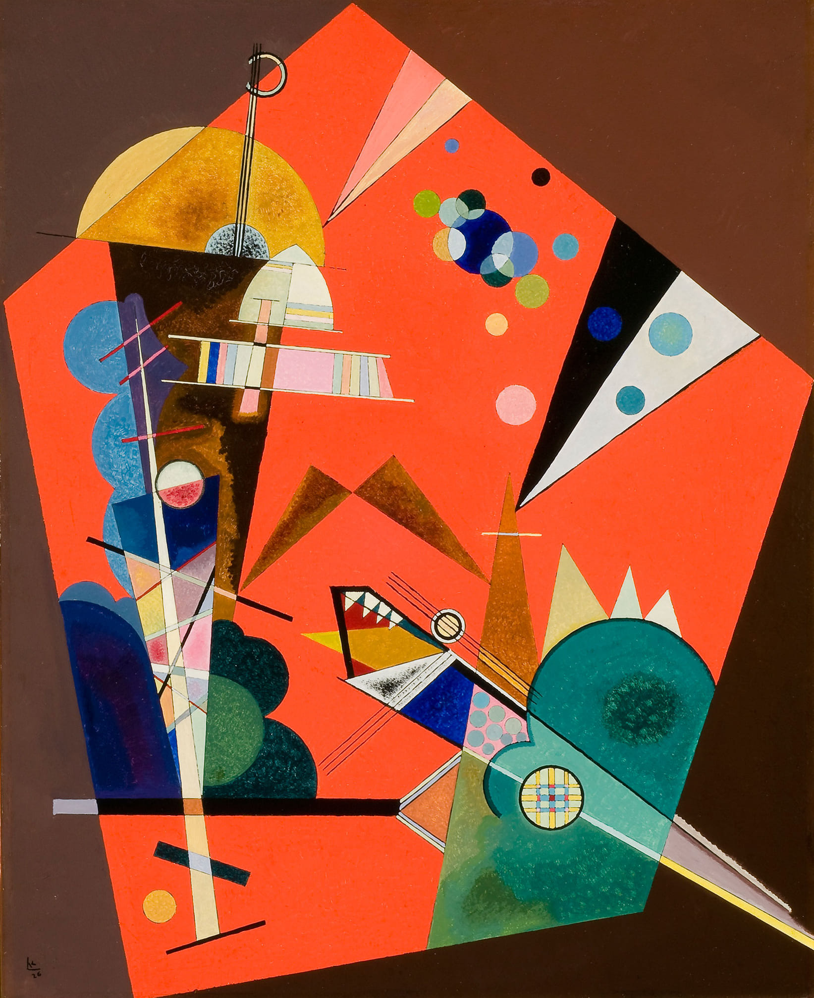 Wassily Kandinsky、VERHALTEN、海外版超希少レゾネ Wassily Kandinsky Spannung in Rot (Tension in Red), 1926 Georgia
