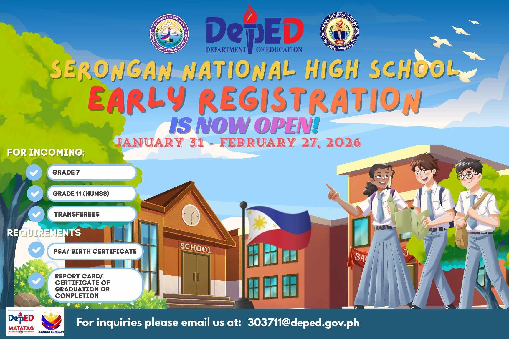 DepEd - TARA NA! AT MAGPATALA! EARLY REGISTRATION S.Y 2026- 2027 Bilang ...