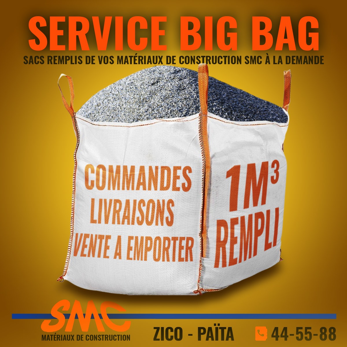 SMC Construction - 𝗦𝗲𝗿𝘃𝗶𝗰𝗲 🛍 𝗕𝗜𝗚 𝗕𝗔𝗚 Transporter ou stocker ? 🧱 1,5T de ...