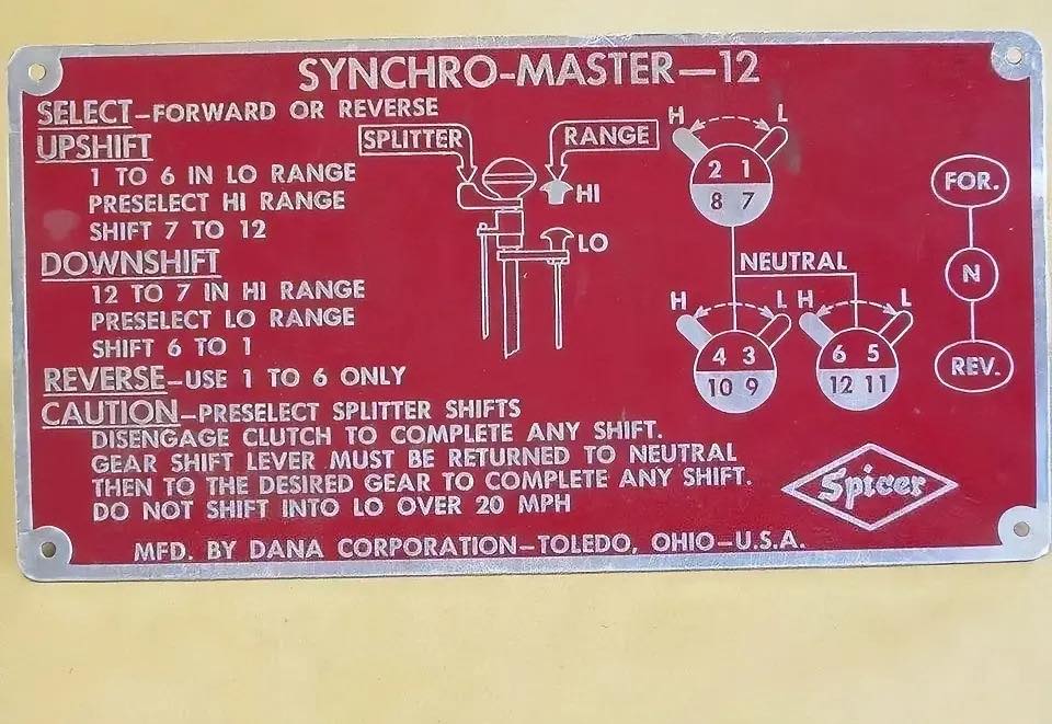 The Spicer Synchro-Master 12 is a 12-speed manual transmission