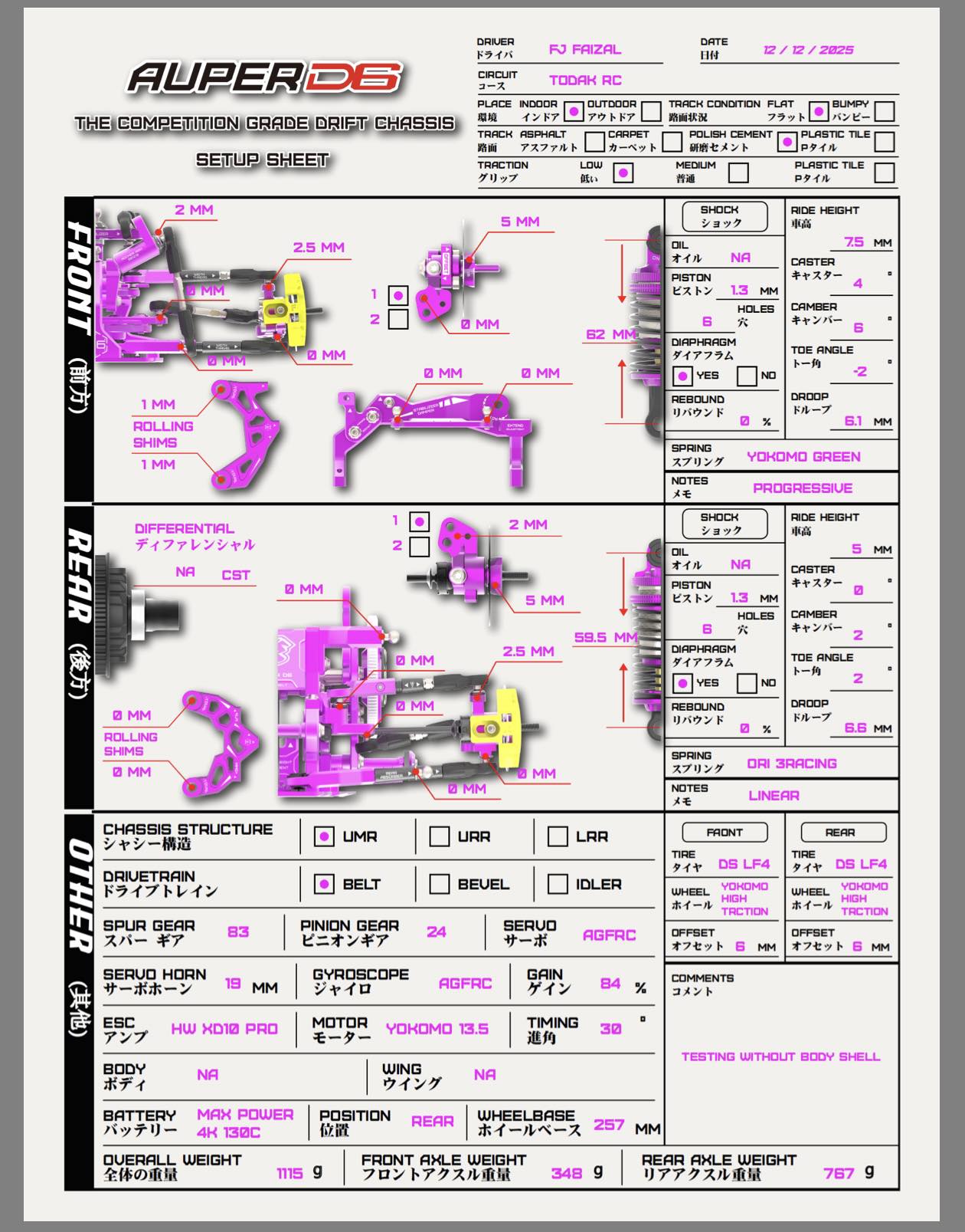 Anyone tried the auper d6 setup that's in the manual? With the