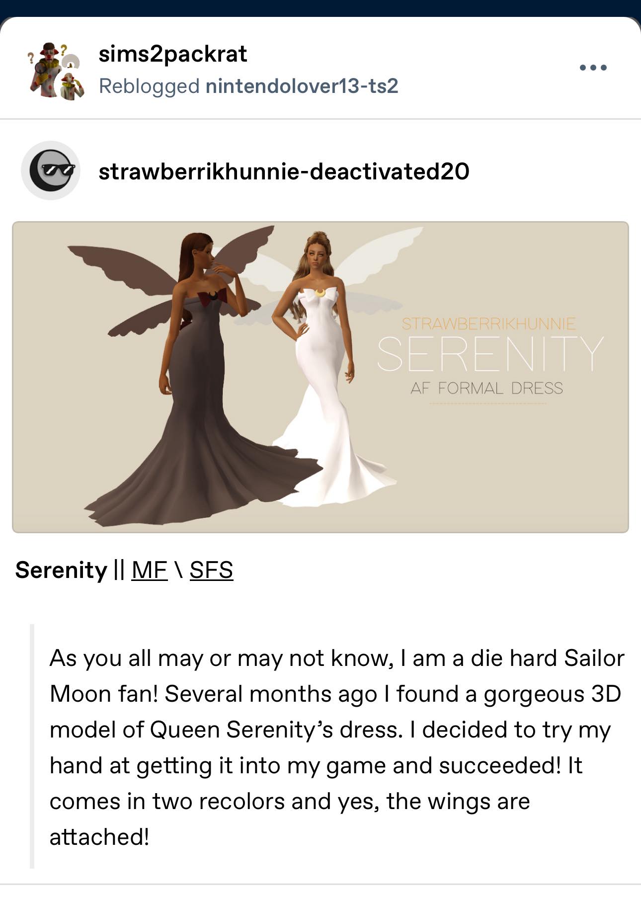 sims 2 formal dresses Does anyone have Queen Serenity's dress file for The 2? Cozy Outdoor