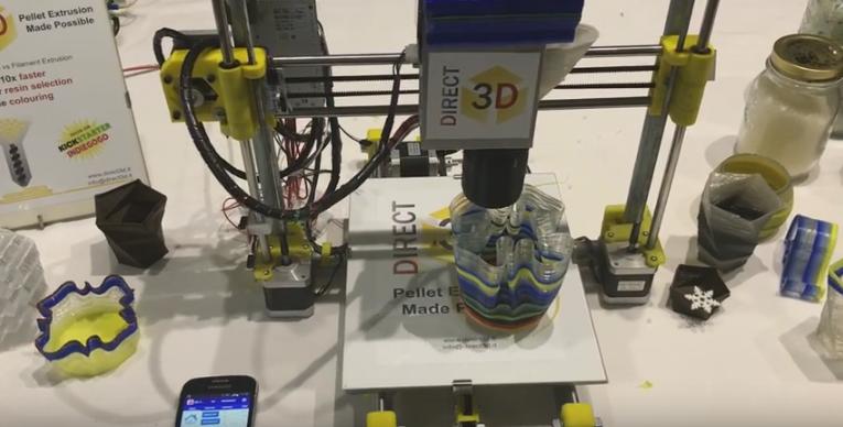 Direct3D Pellet Extruder for 3D Printers