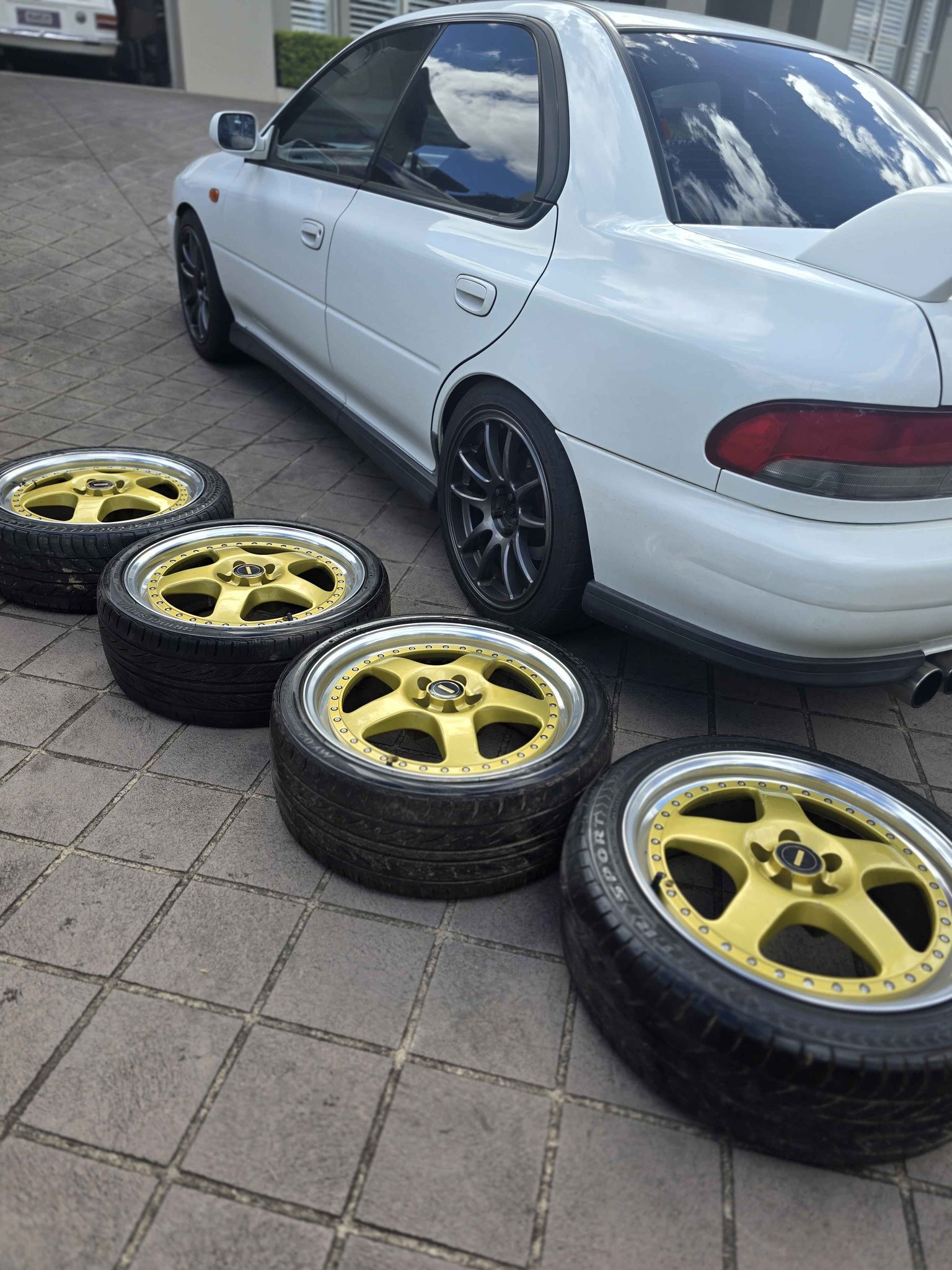 GENUINE 3 PIECE FR18 SIMMONS WHEELS 5X100 - (Suit GC8 WRX SUBARU, STI ...