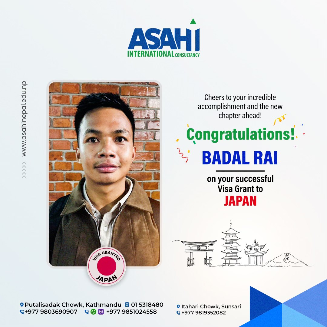 Asahi - 🎉 Congratulations, Badal Rai ️🇯🇵 We’re thrilled to announce ...