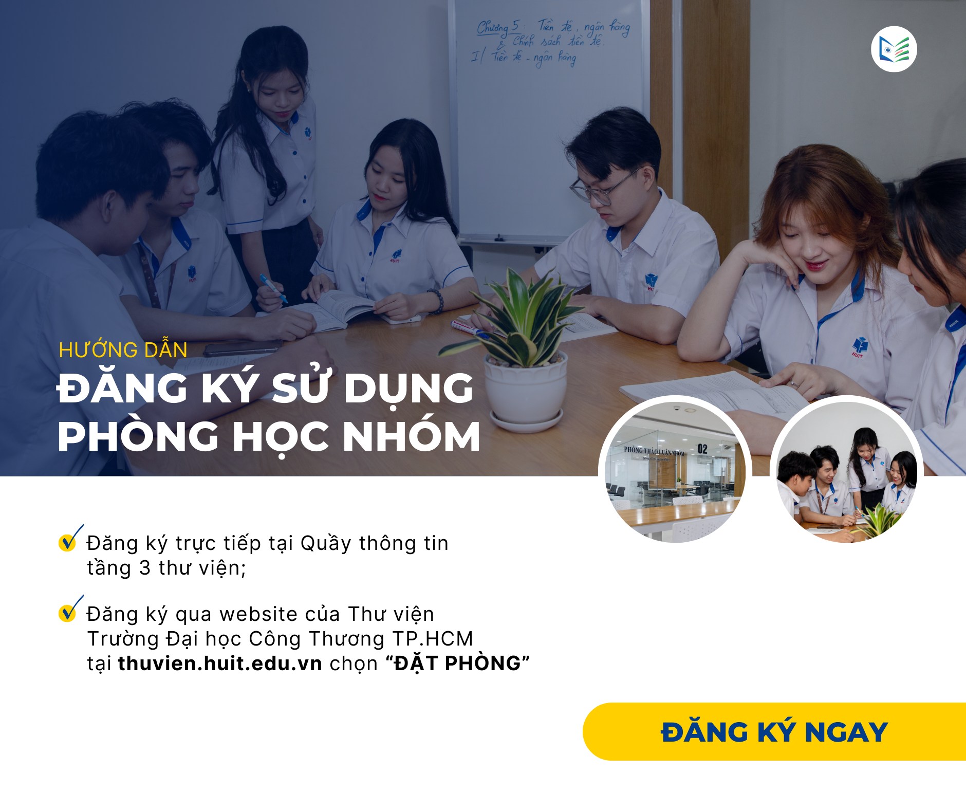 HUIT Library - ⚡️ BẠN CẦN BIẾT ⚡️ ĐĂNG KÝ SỬ DỤNG PHÒNG...