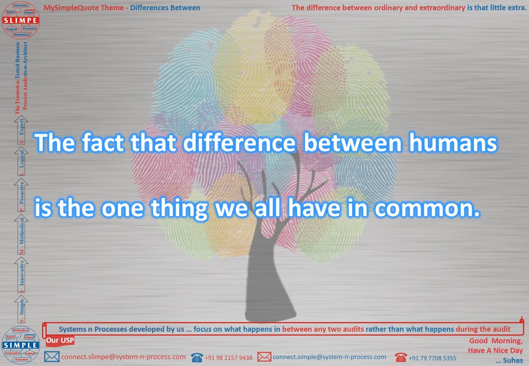 Simple Solutions Consultant - Differences between humans were meant by ...