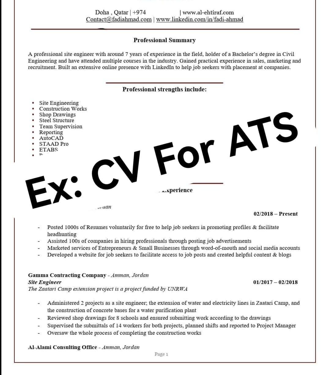 Cv Template-سيرة ذاتية محترفة