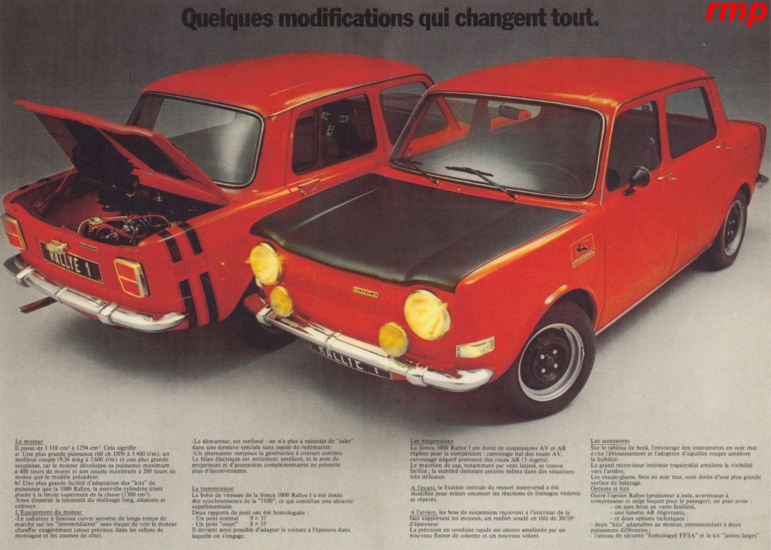 Simca Rallye 1 - 1972-1975... - Simca 1000 & 1000 Colmotores