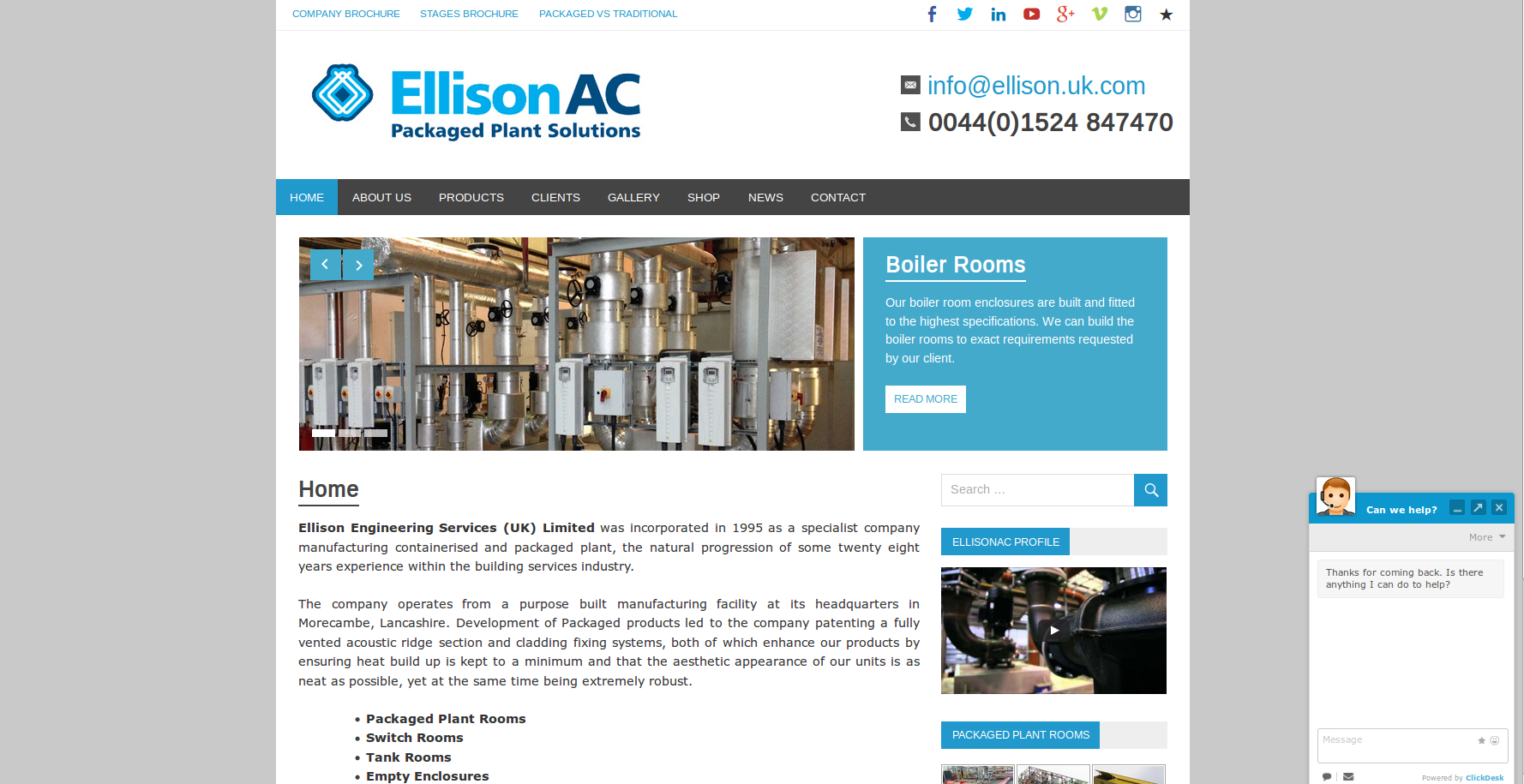 Ellison AC Packaged Plant Solutions | Morecambe