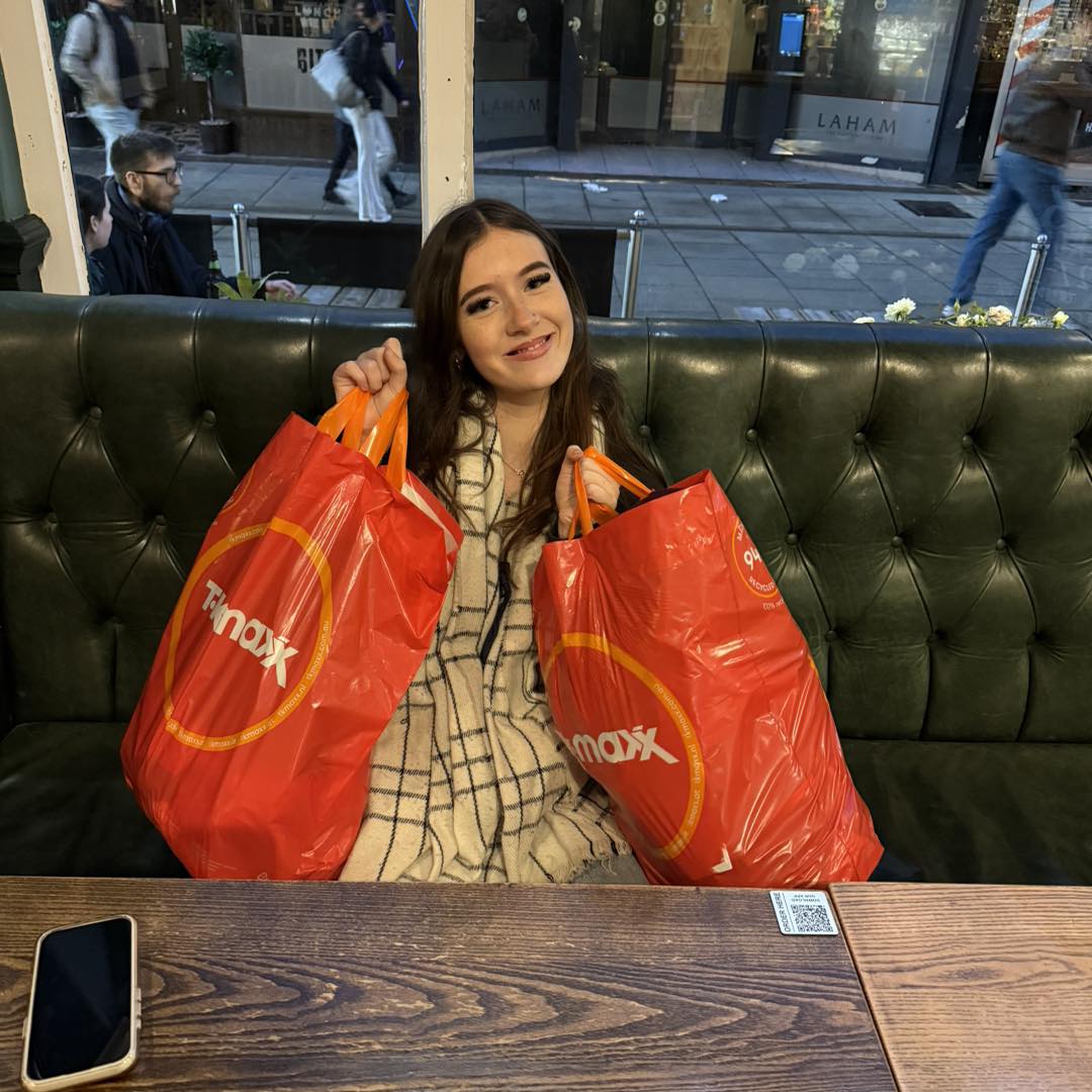 Having fun around town with Lottie. Ment to be wardrobe shopping