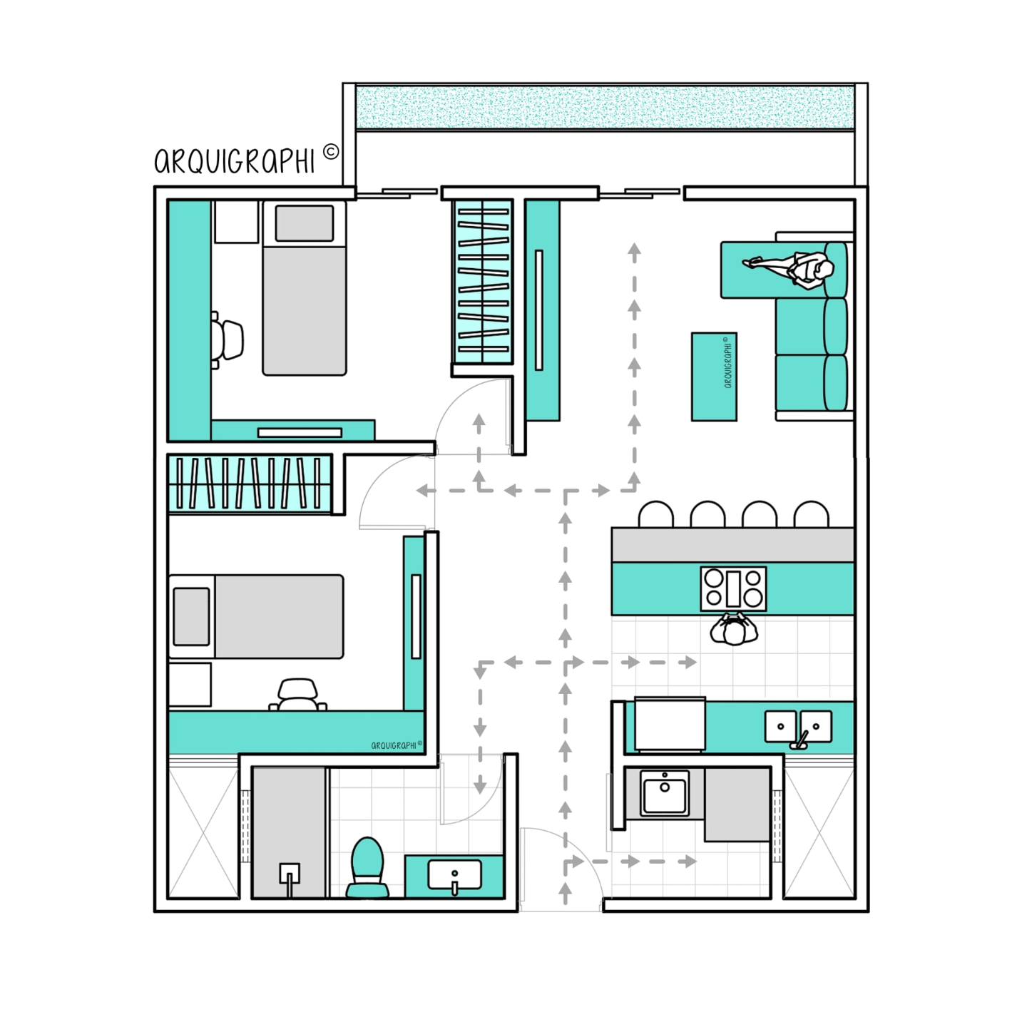 Arquigraphi - 🏡 Departamento para estudiantes | Diseñado... | Facebook