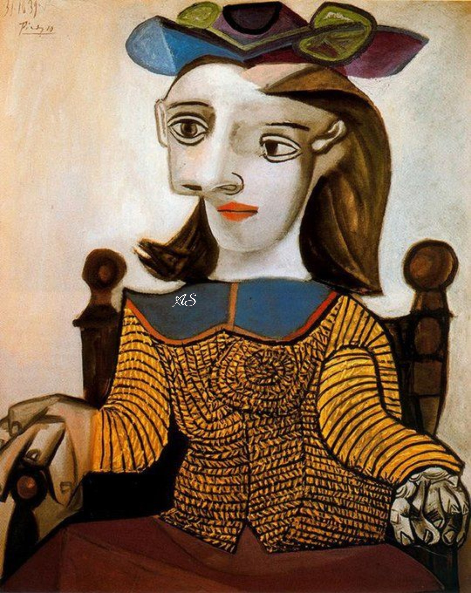 Woman with a Yellow Hat, Dora Maar, Pablo Picasso, 1939 #art 