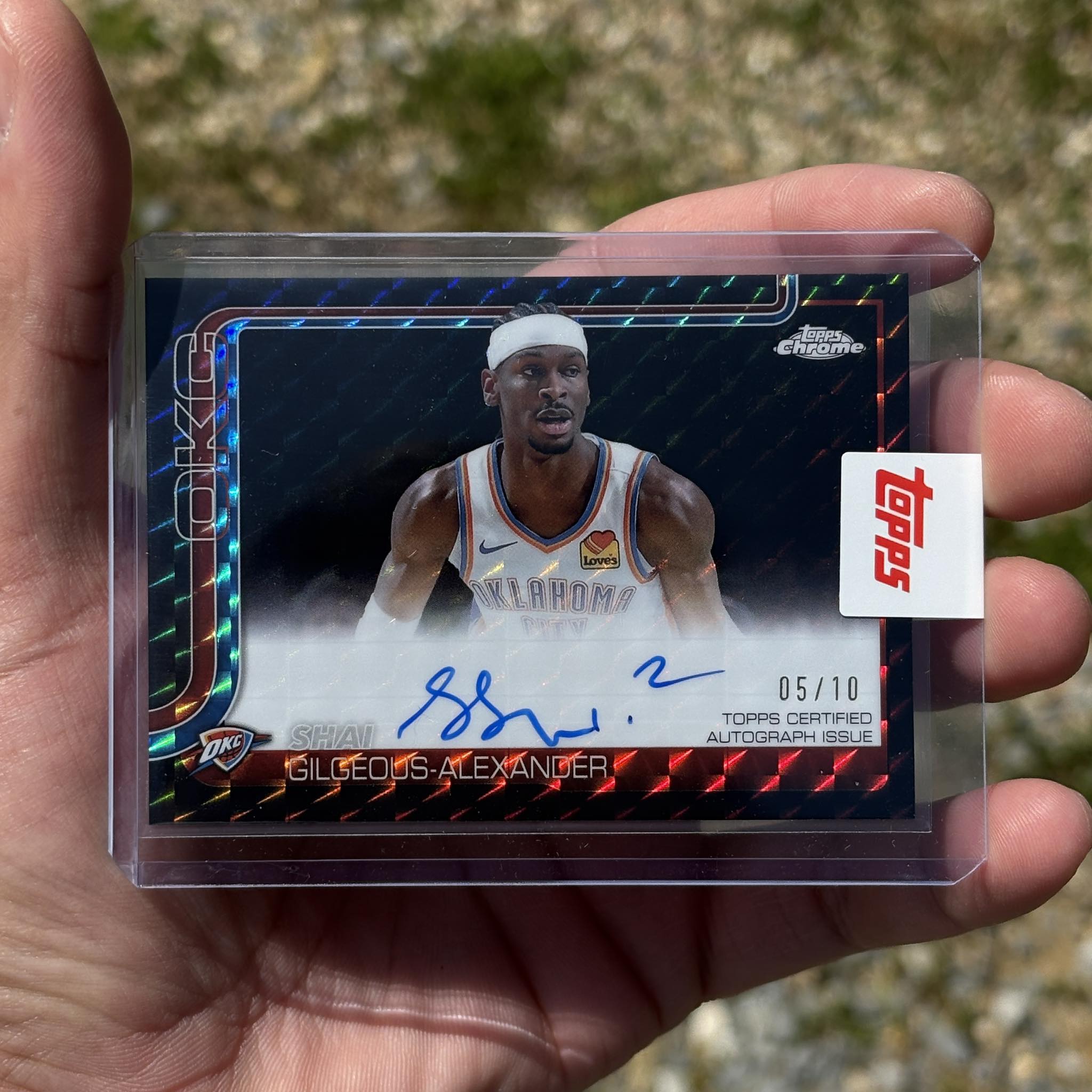 Topps Chrome autograph card of Shai Gilgeous-Alexander