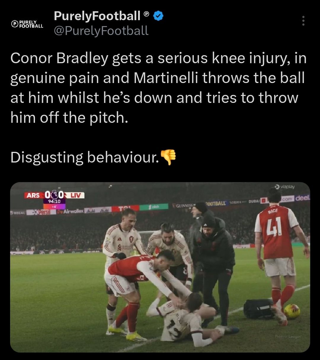Liverpool FC | Disgusting from Martinelli. | Facebook