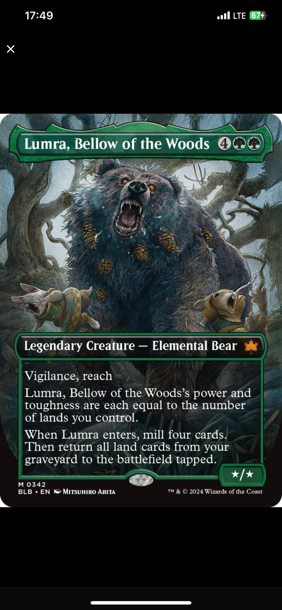 Lumra, Bellow of the Woods raised foil for trade or sale