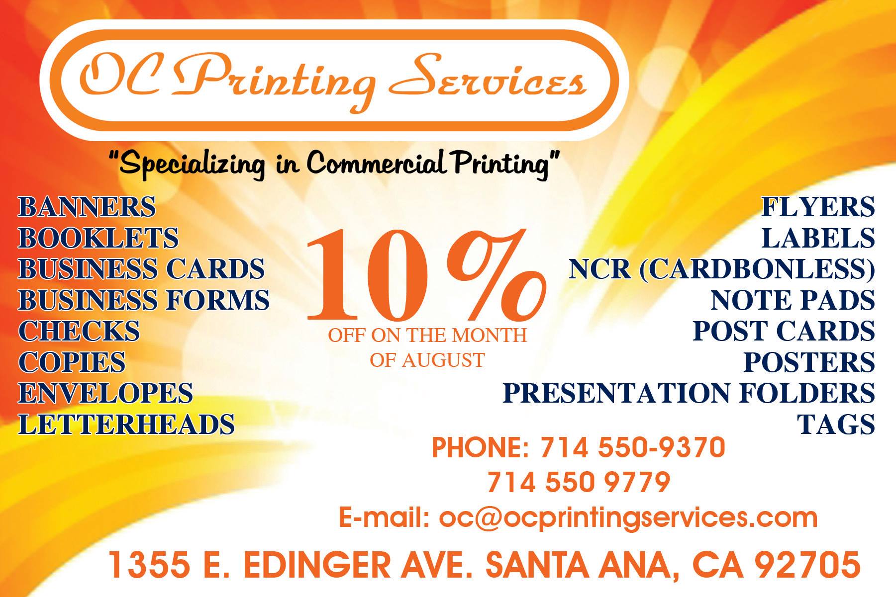 OC Printing Services | Santa Ana CA