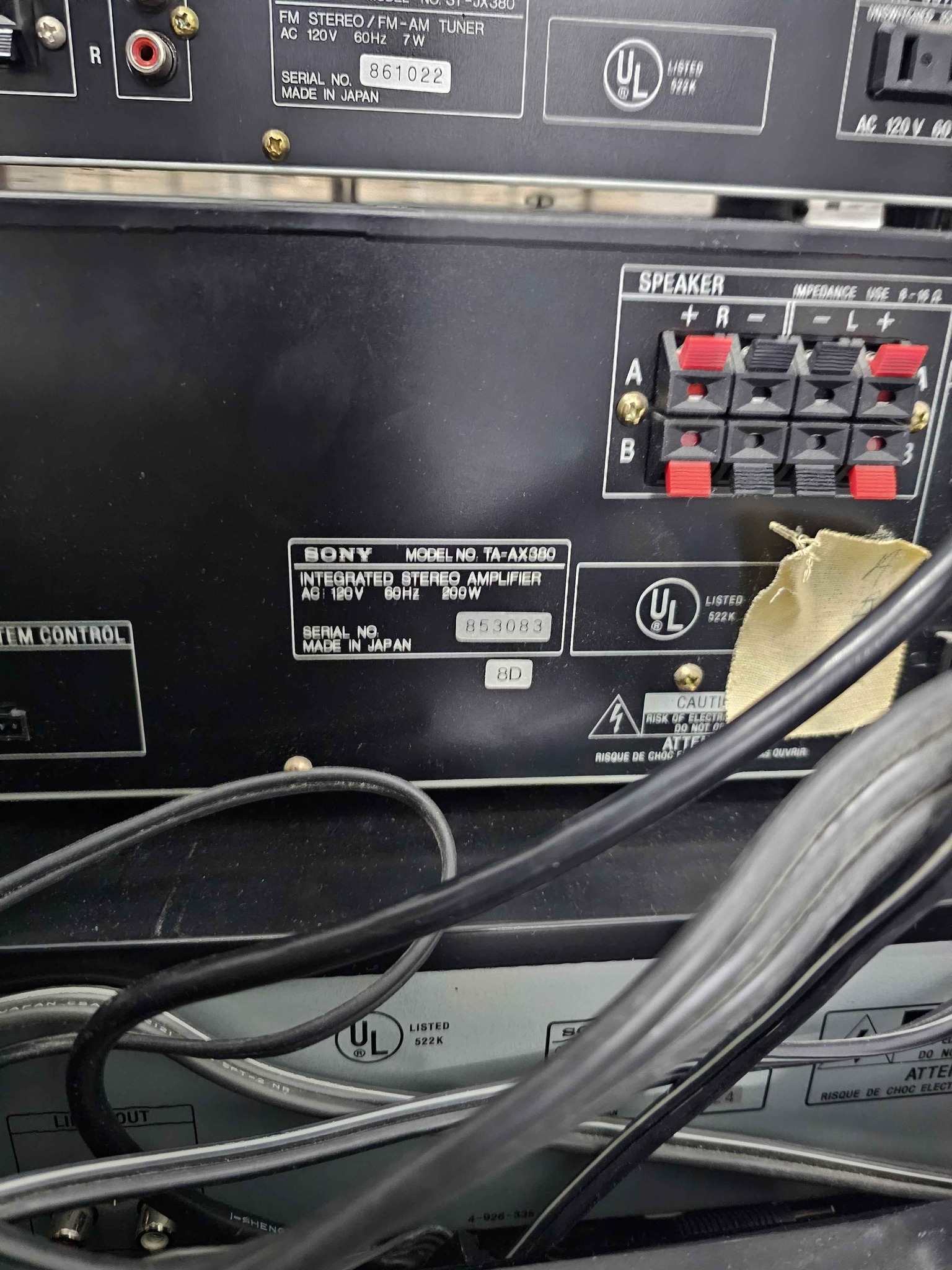 Sony TA-AX380 sound system - Home Theater Systems - Fox River Grove ...