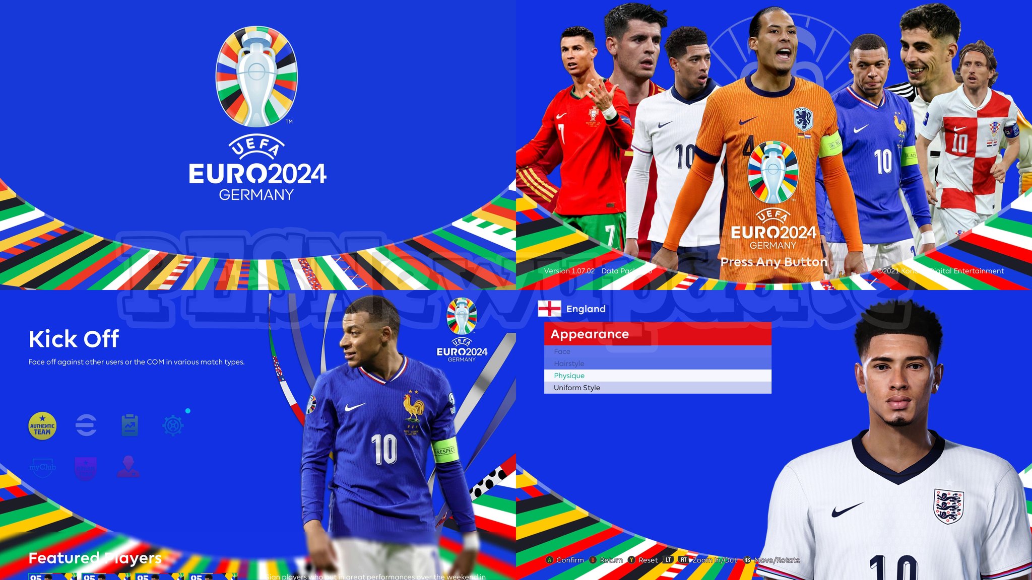 PESNewupdate - PES 2021 Menu EURO 2024 BLUE V2 by...