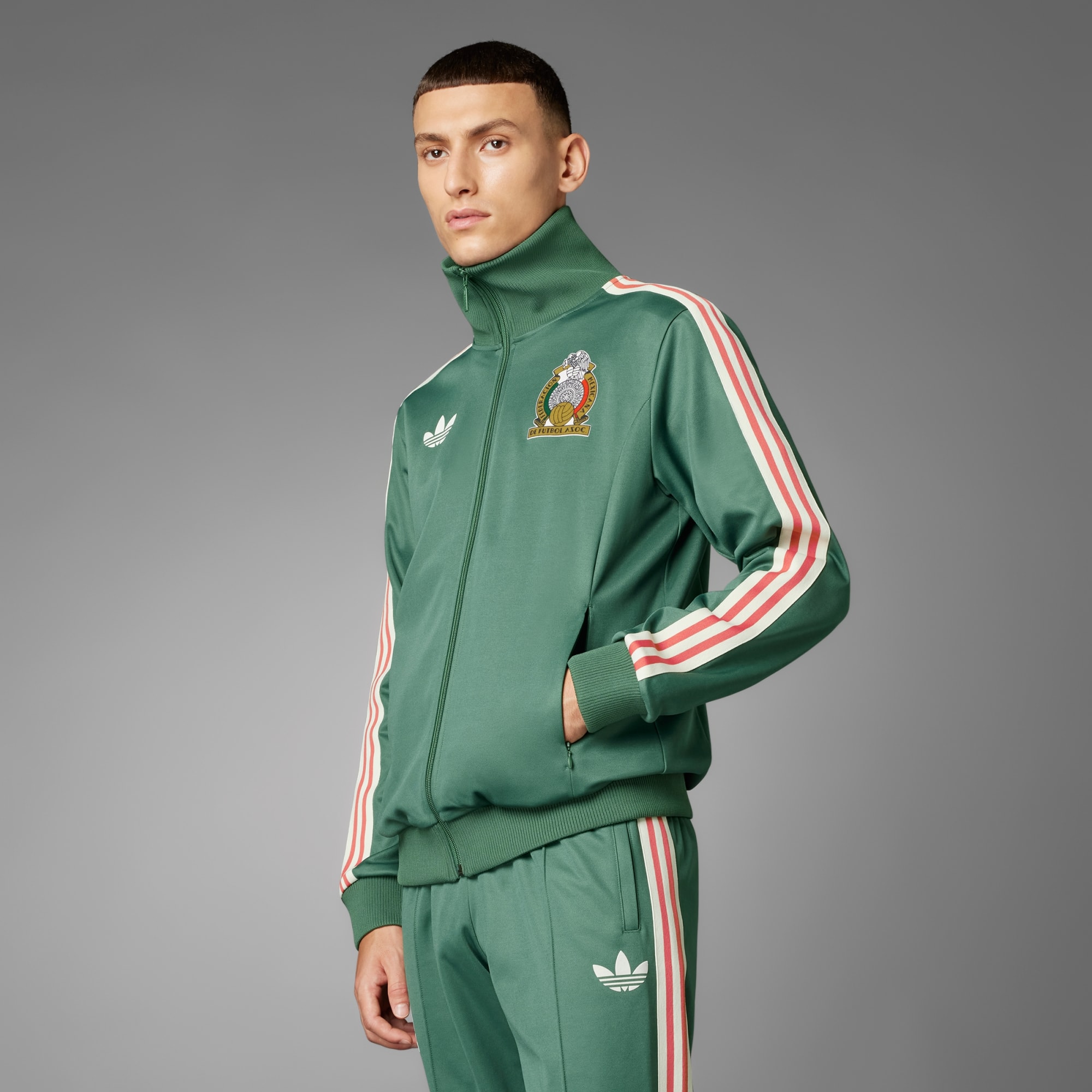 Adidas Mexico Beckenbauer track top in green oxide