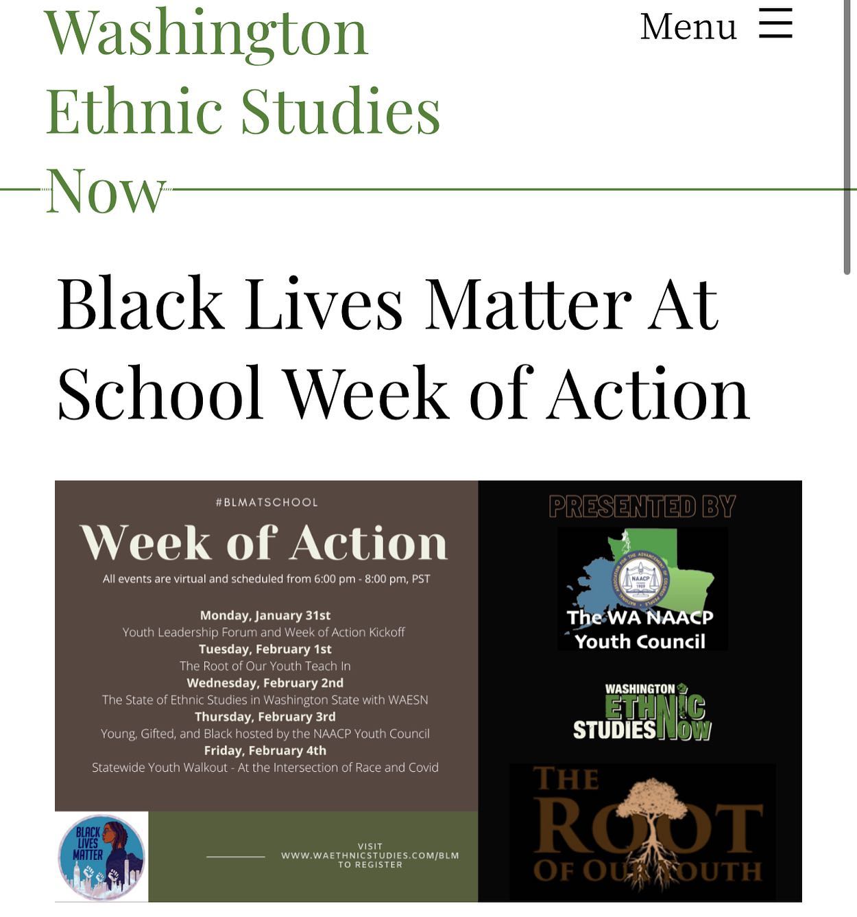 Black Lives Matter at... - WA State NAACP Youth Council | Facebook