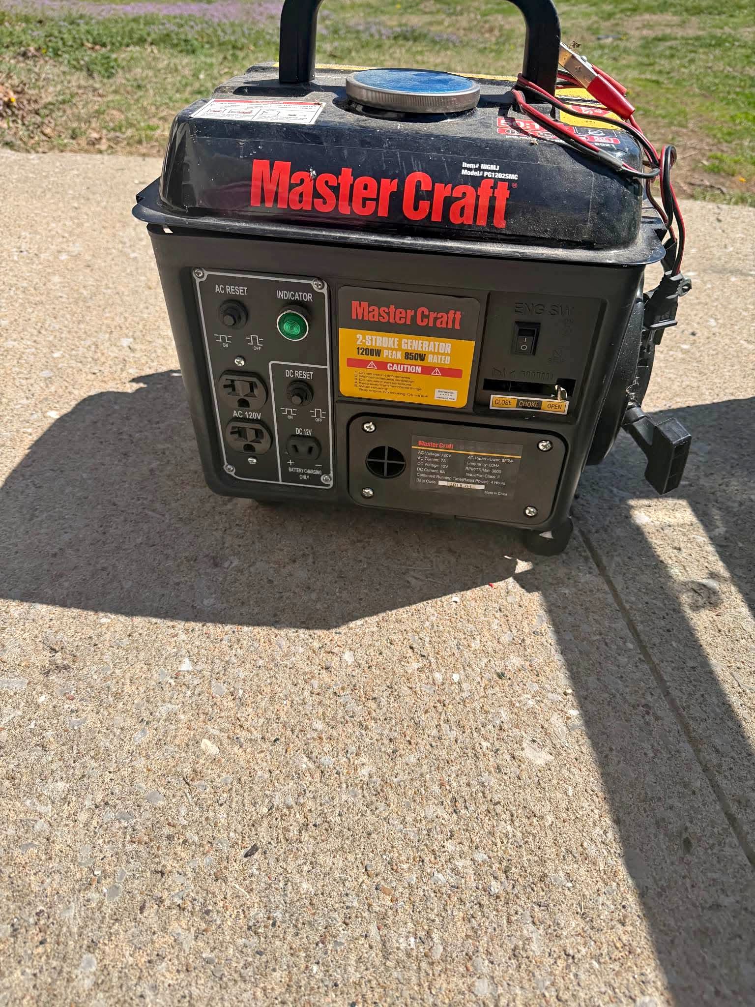 Master Craft portable generator - Miscellaneous Tools - Columbia ...