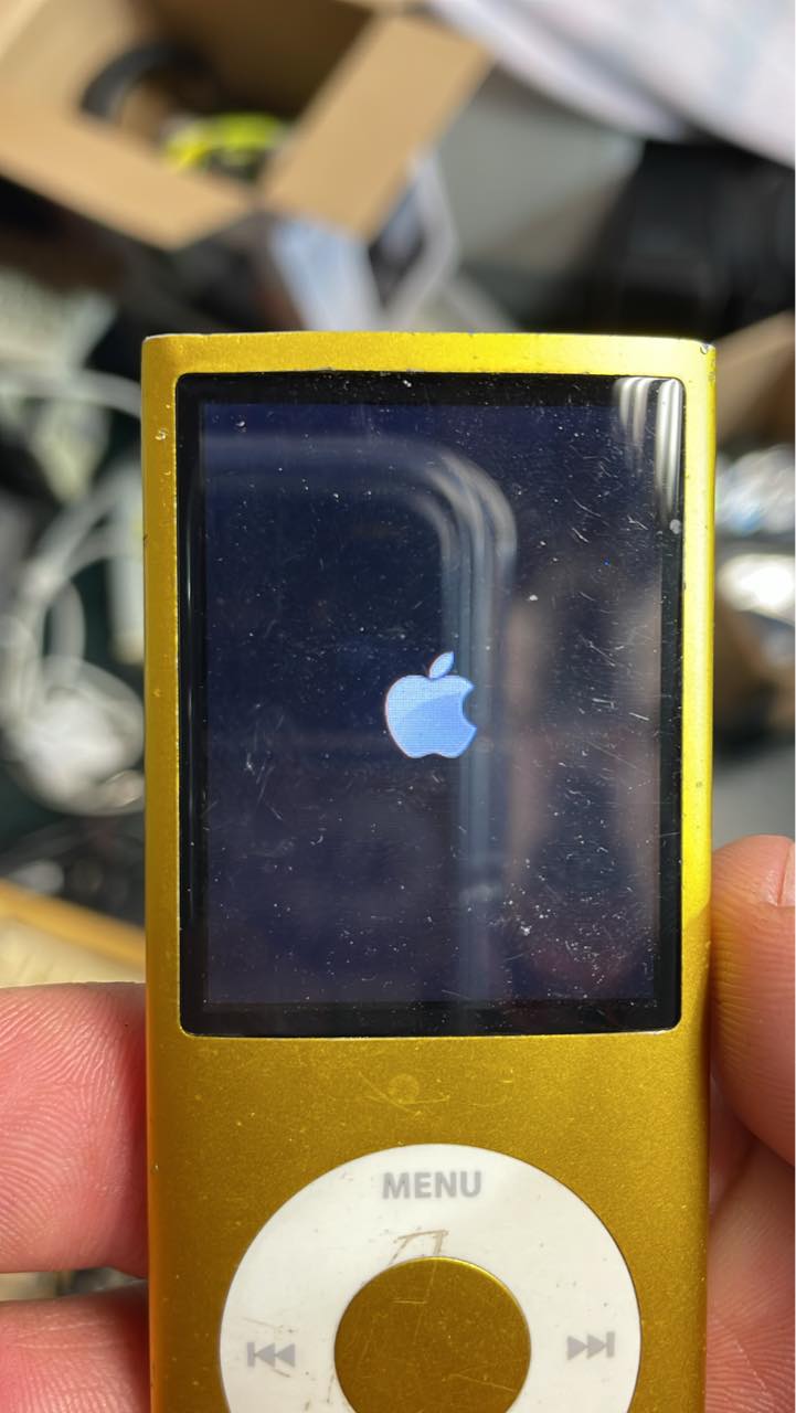 Why is my iPod Classic's Apple logo scrambled on boot?