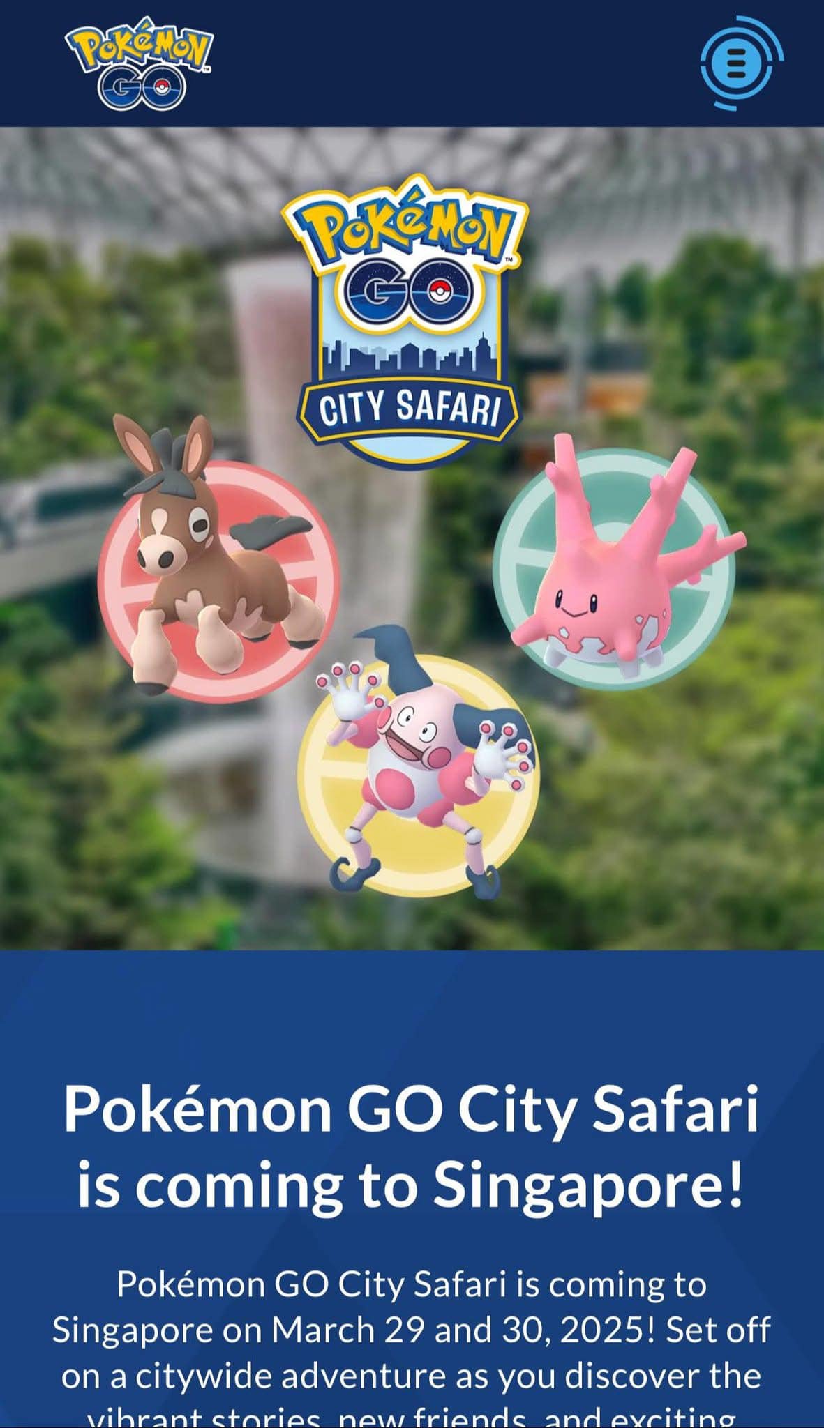 Pokemon GO Singapore | Hello! I have a question about Pokemon GO City ...