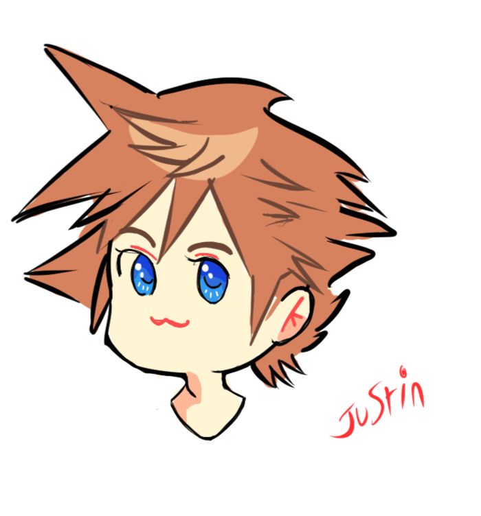 Made a chibi sora head. Drawn in clip studio paint.