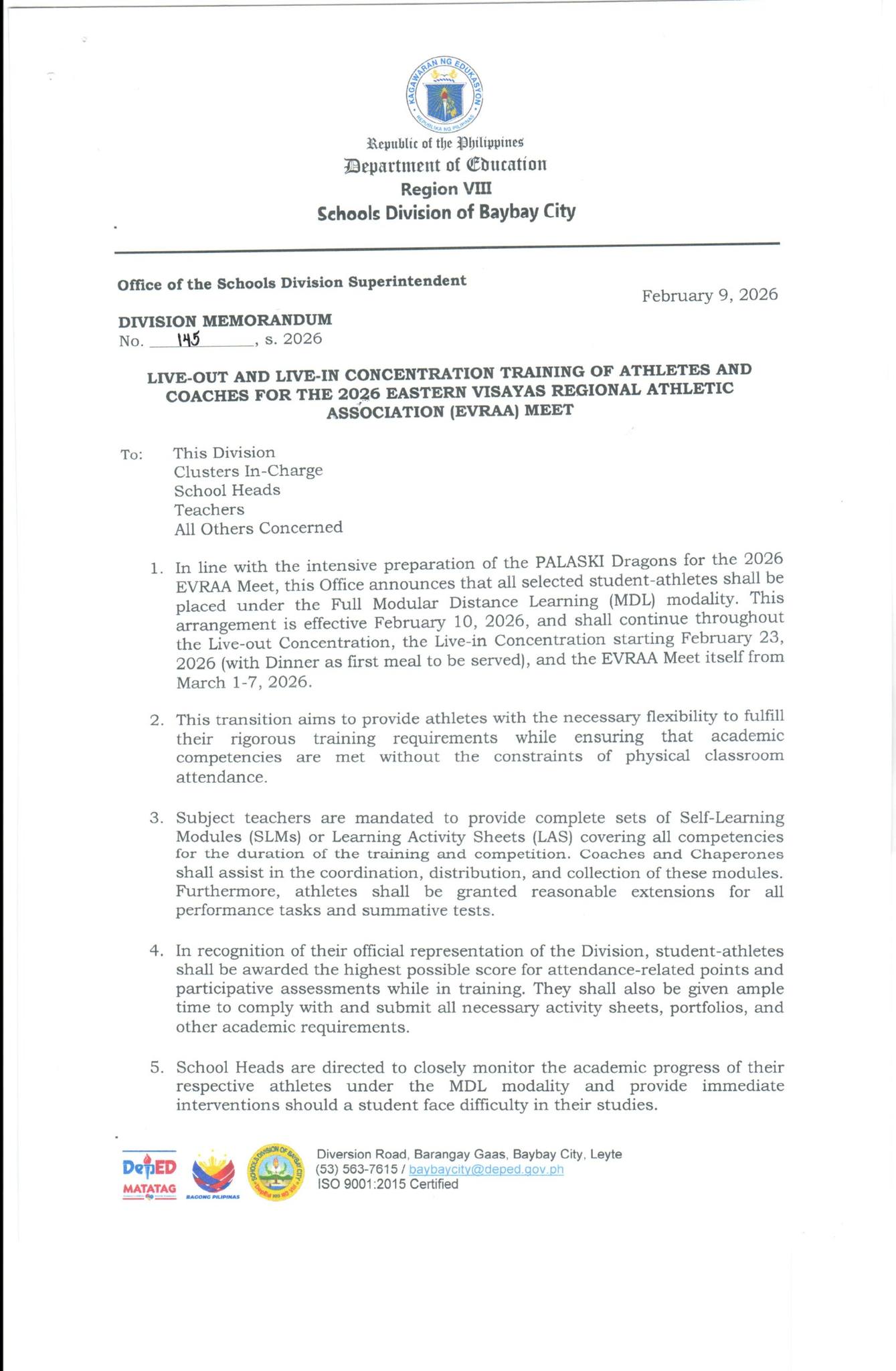 Recs Senag - DM NO. 145, S. 2026 LIVE-OUT AND LIVE-IN... | Facebook