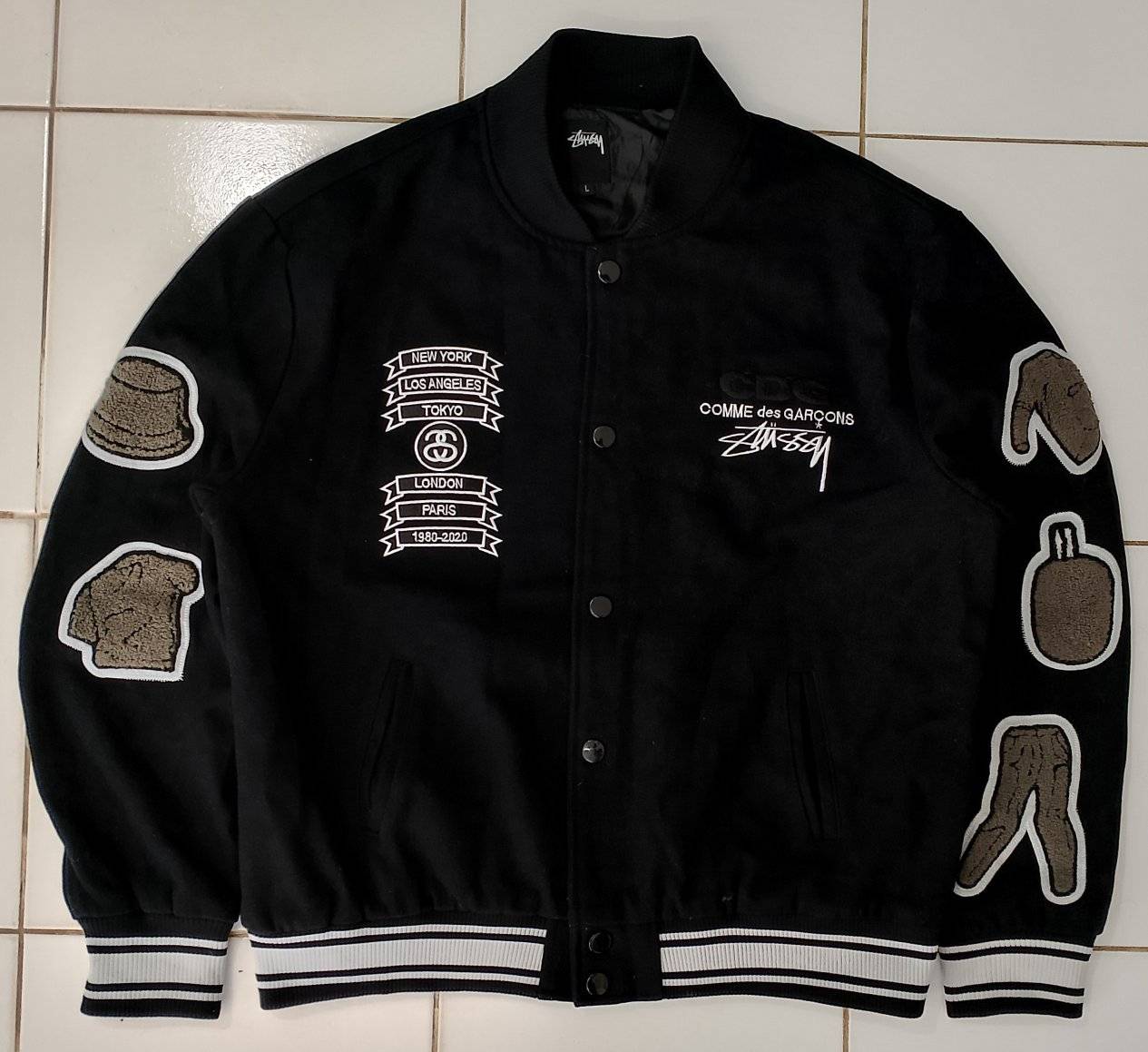 S2C x CDG Varsity Jacket Asap Rocky Vibes L-XL 24x26 Excellent 