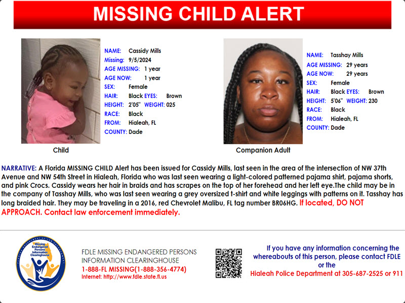 FDLE - Update: The Florida Missing Child Alert for Cassidy... | Facebook