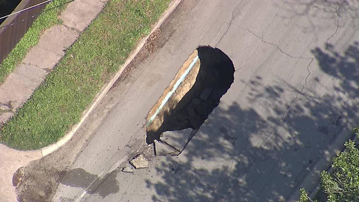 Drivers in Dallas may face detours after a giant sinkhole opened
