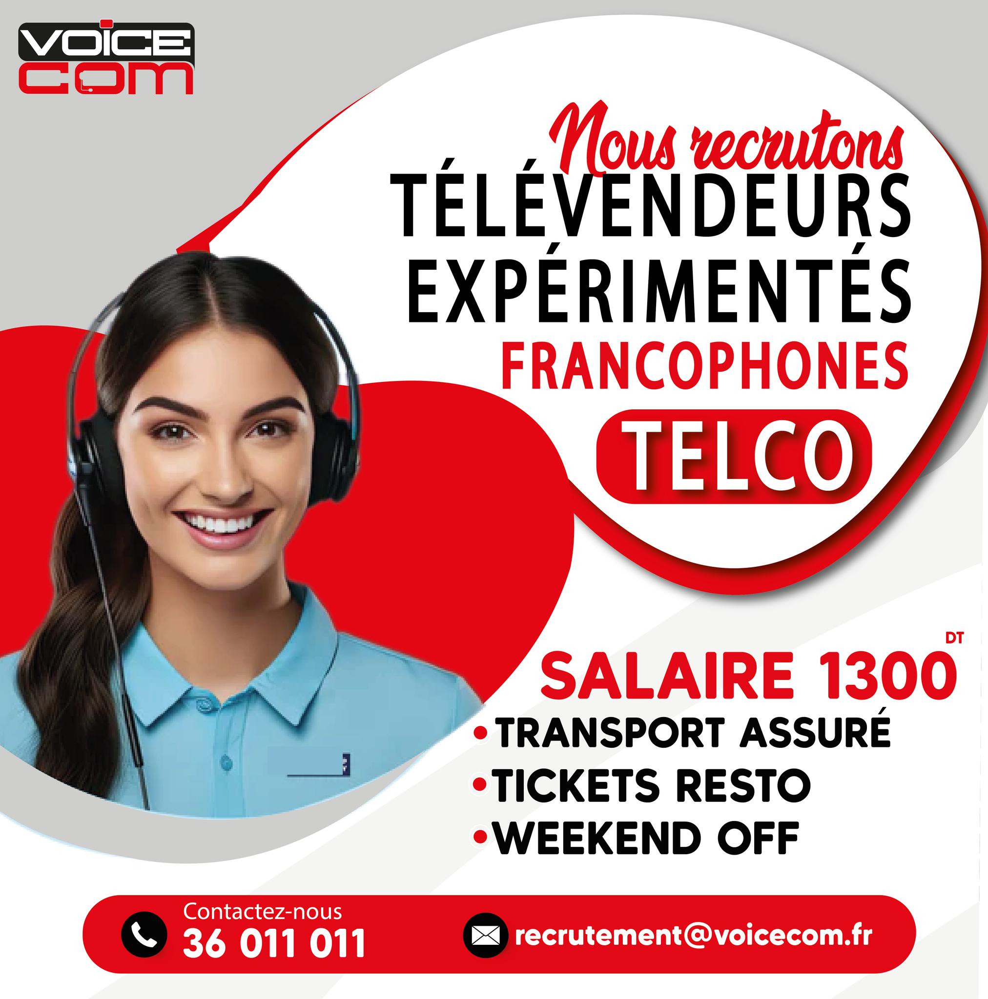 Voicecom - 📢 Recrutement – Télévendeur(se) Télécoms expérimenté(e) Dans ...