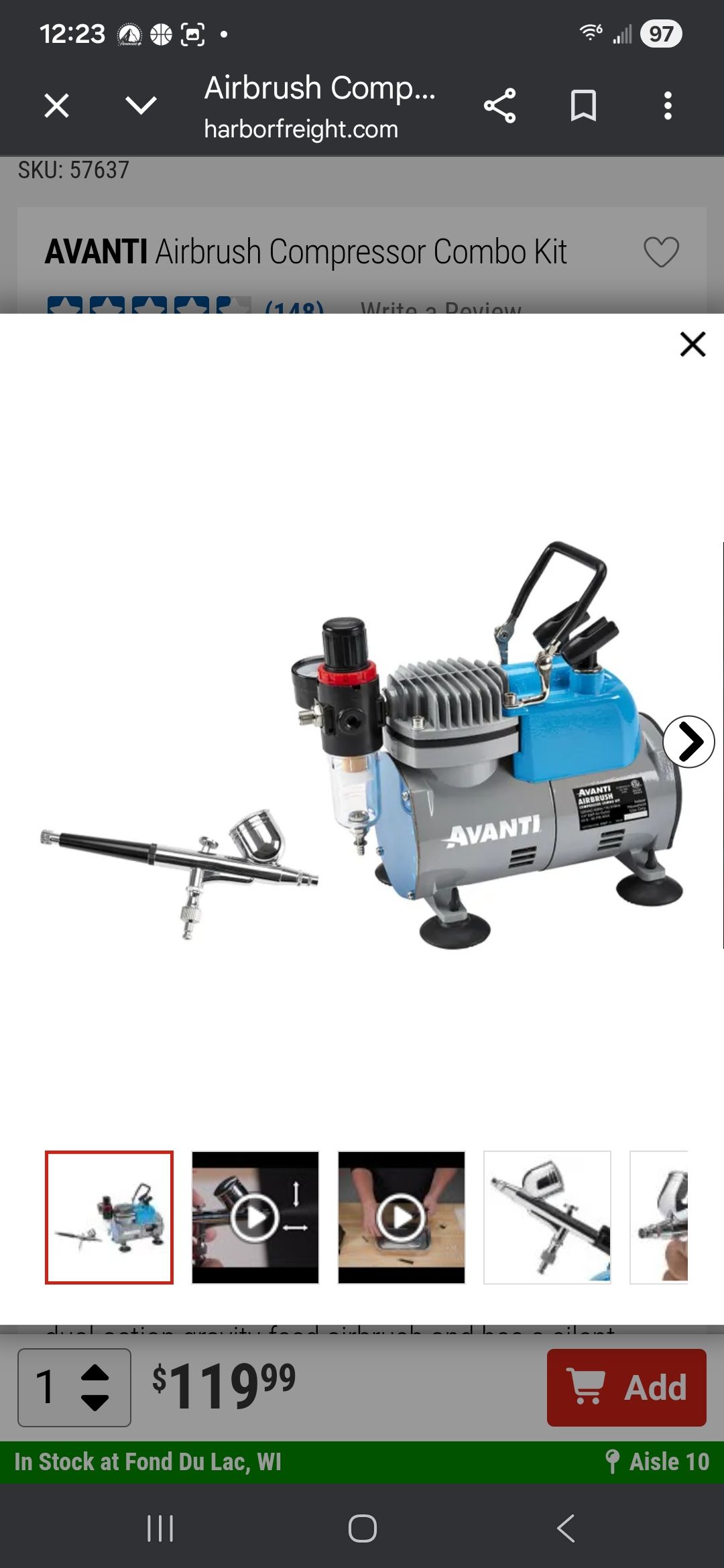 compressor for fishing lure airbrush Master Blaster by NO-NAME Brand Its quite sensitive and within fraction of a second after airbrush trigger pulled Master Airbrush Air Brush Kit