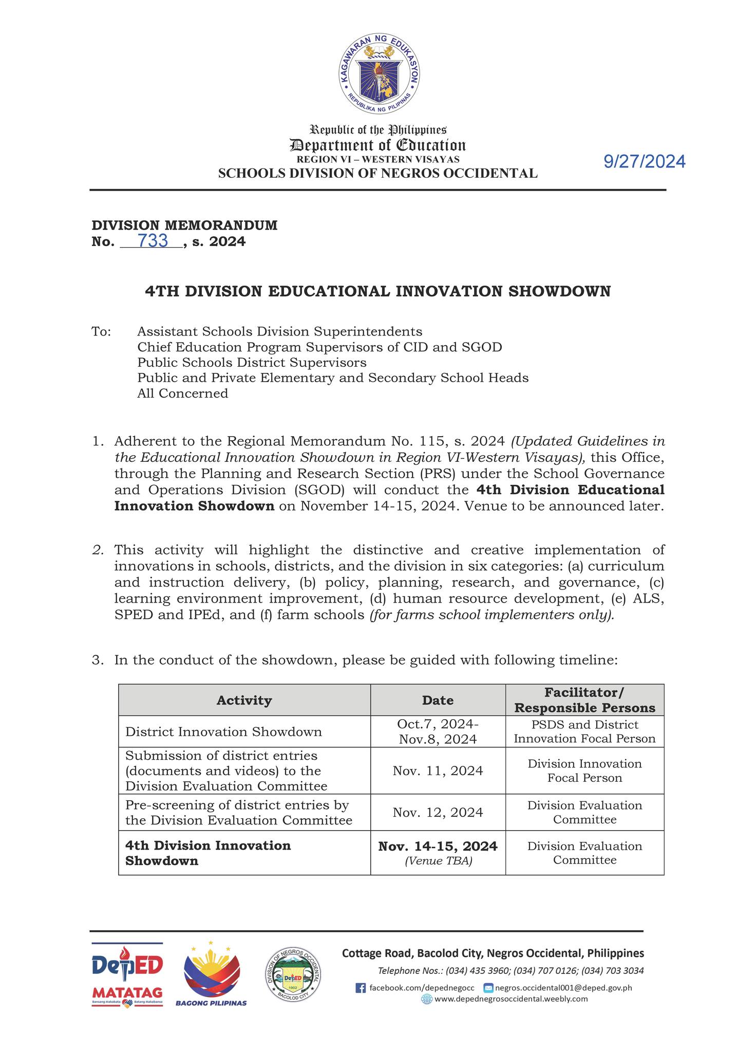 DIVISION... - DEPED - Division of Negros Occidental | Facebook