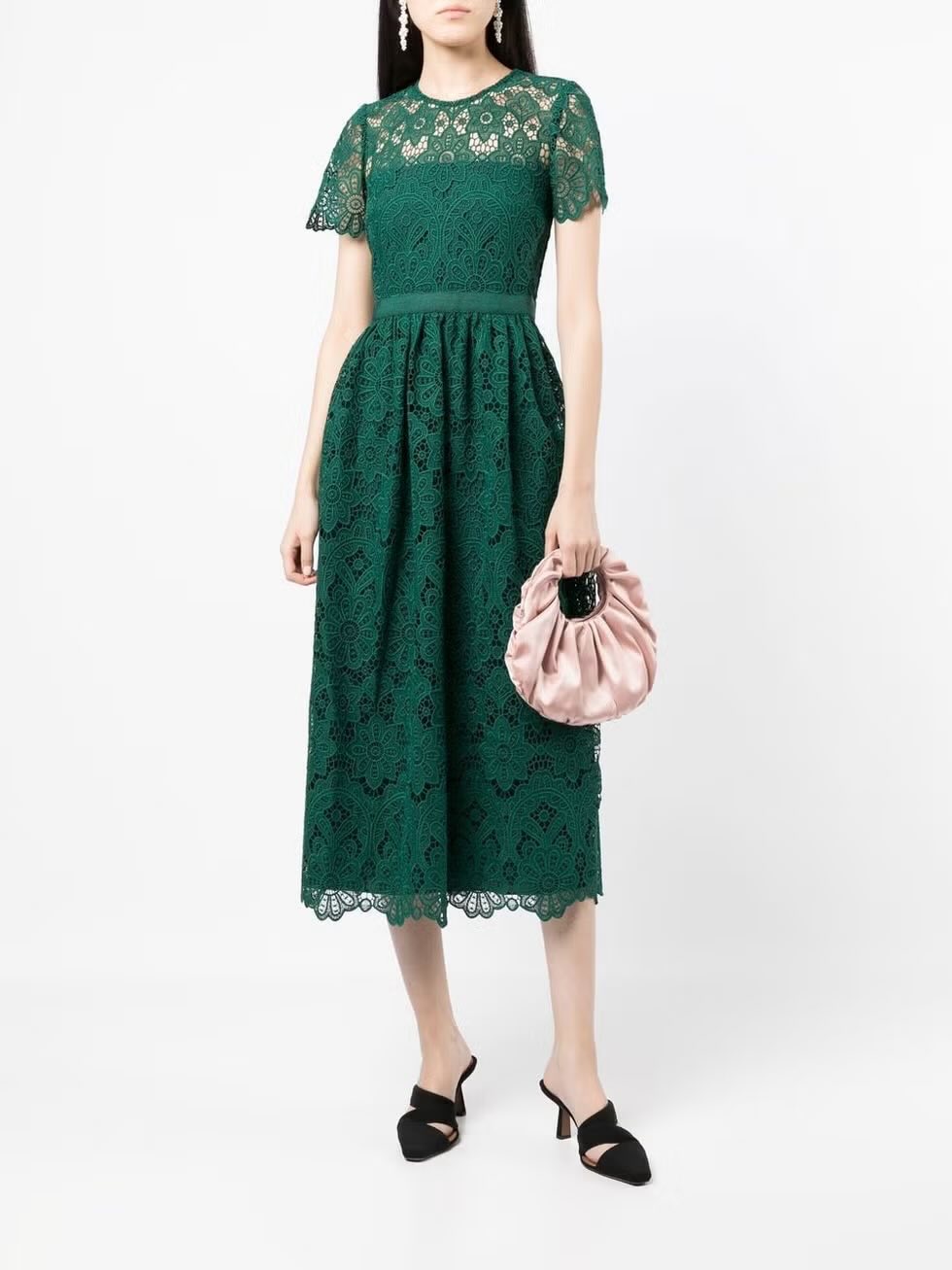 green emerald velvet dress Self Portrait Dress
