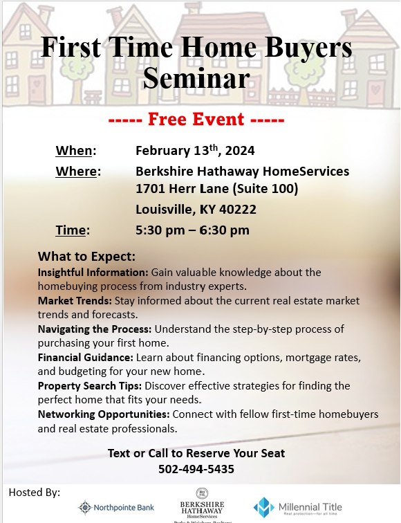 FREE First Time Home Buyers Seminar