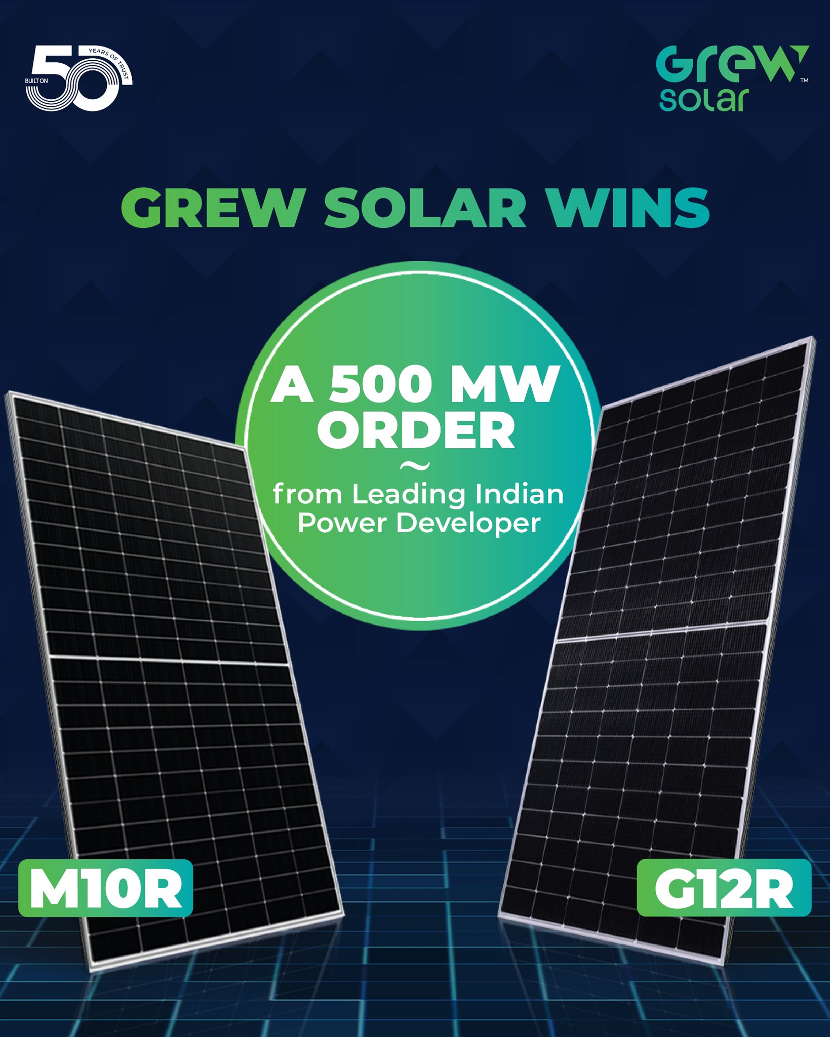 GREW Solar - Securing a 500 MW order for our M10R and G12R... | Facebook