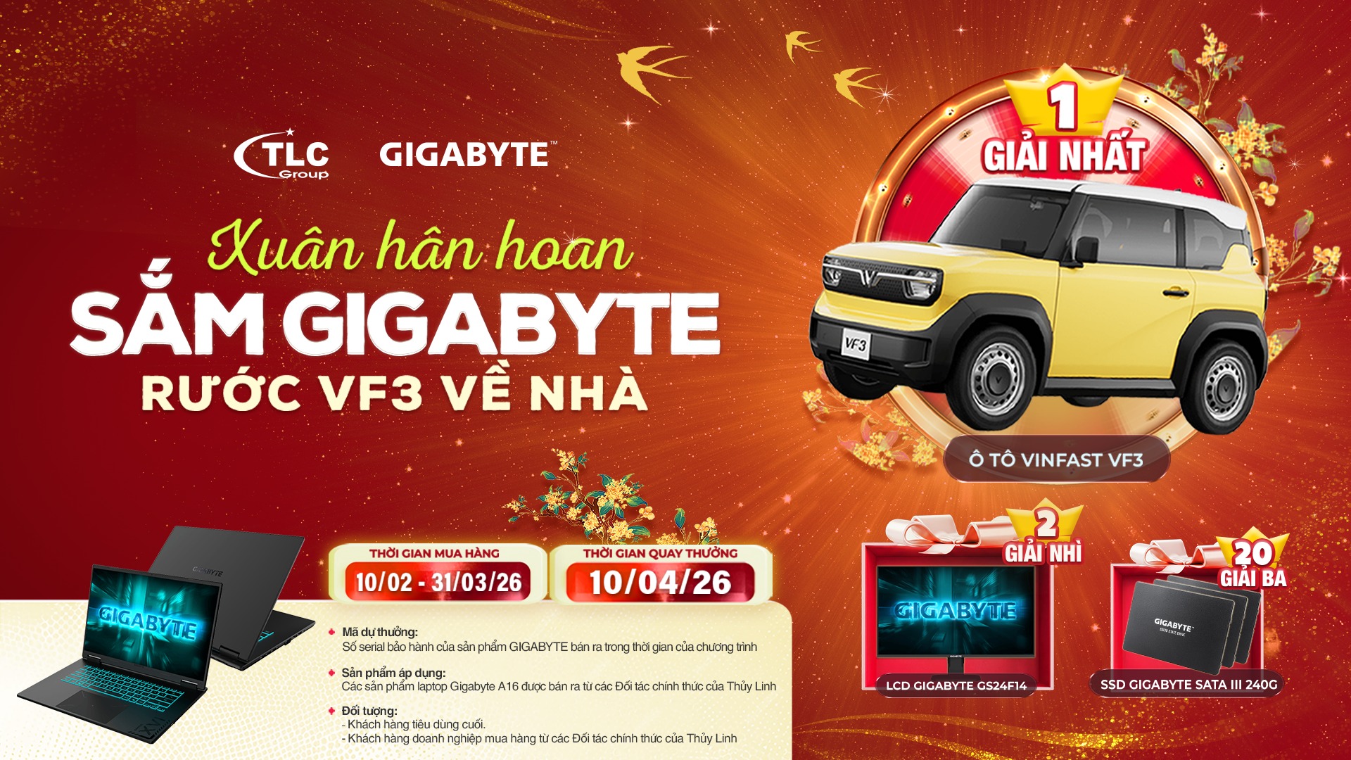 Gearvn - 🚗 SẮM GIGABYTE A16 - TỰ NHIÊN CÓ CỬA NGỒI VF3! 🐎... | Facebook