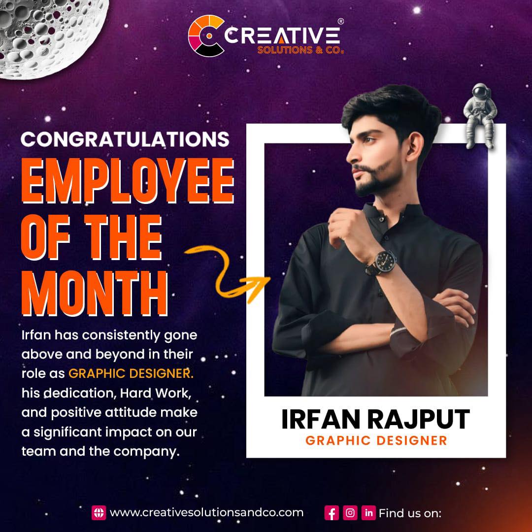 Creative - 🎉 𝗖𝗼𝗻𝗴𝗿𝗮𝘁𝘂𝗹𝗮𝘁𝗶𝗼𝗻𝘀 𝘁𝗼 𝗜𝗿𝗳𝗮𝗻 𝗥𝗮𝗷𝗽𝘂𝘁, our Employee of the Month ...