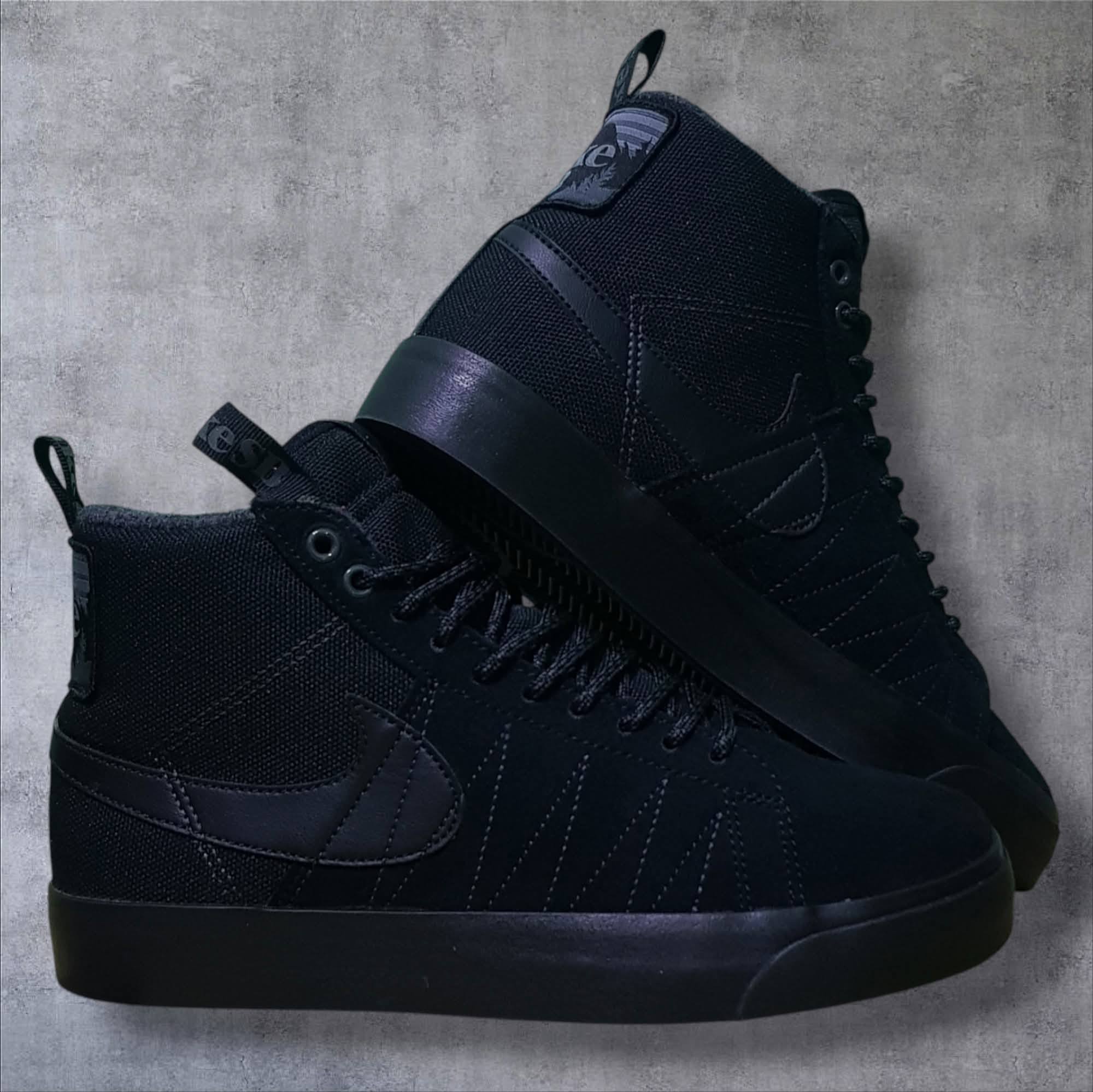 ?NEW ARRIVE? ?NIKE SB BLAZER MID ACCLIMATE TRIPLE BLACK 