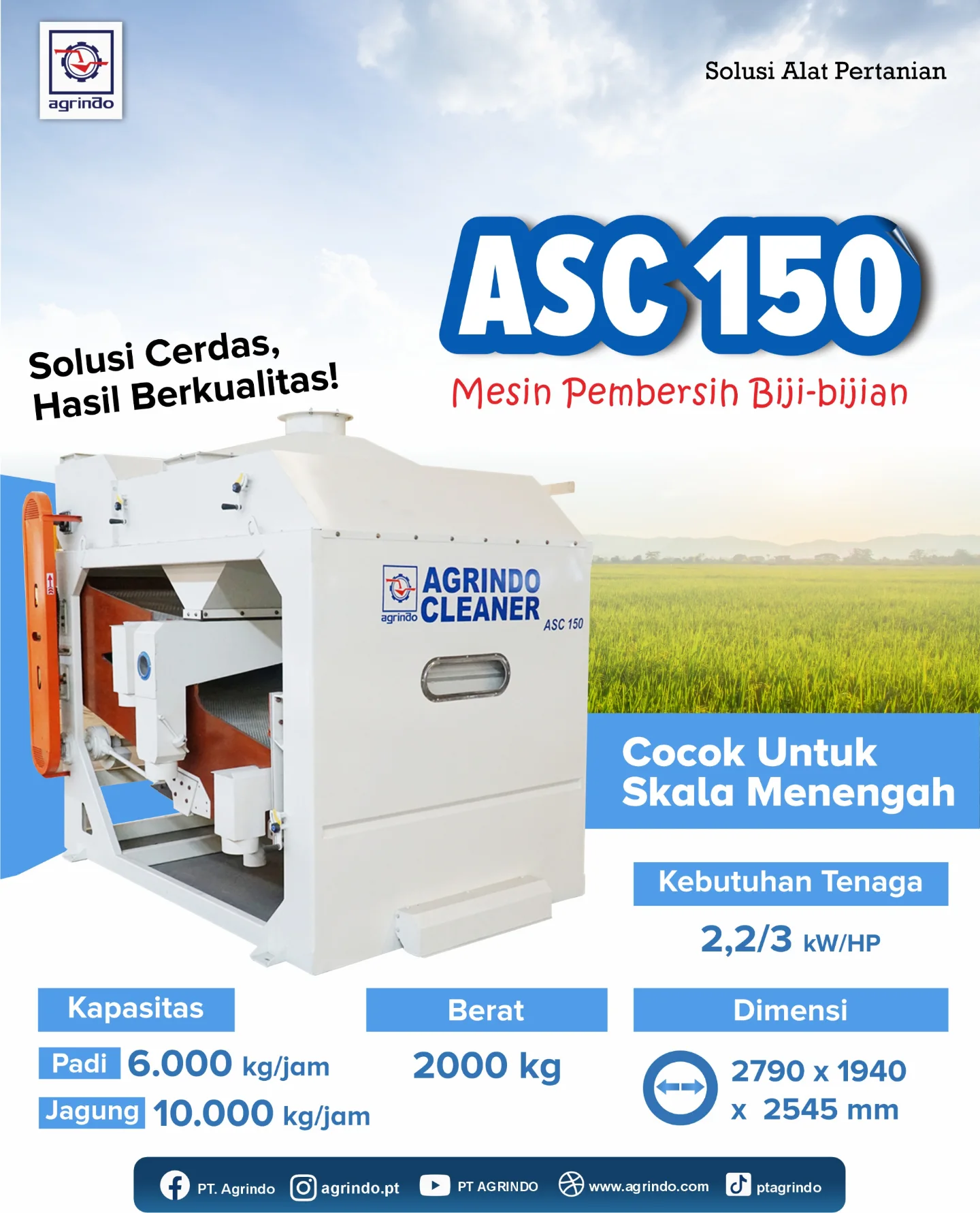 PT. Agrindo - Mesin ASC 150 digunakan untuk membersihkan... | Facebook