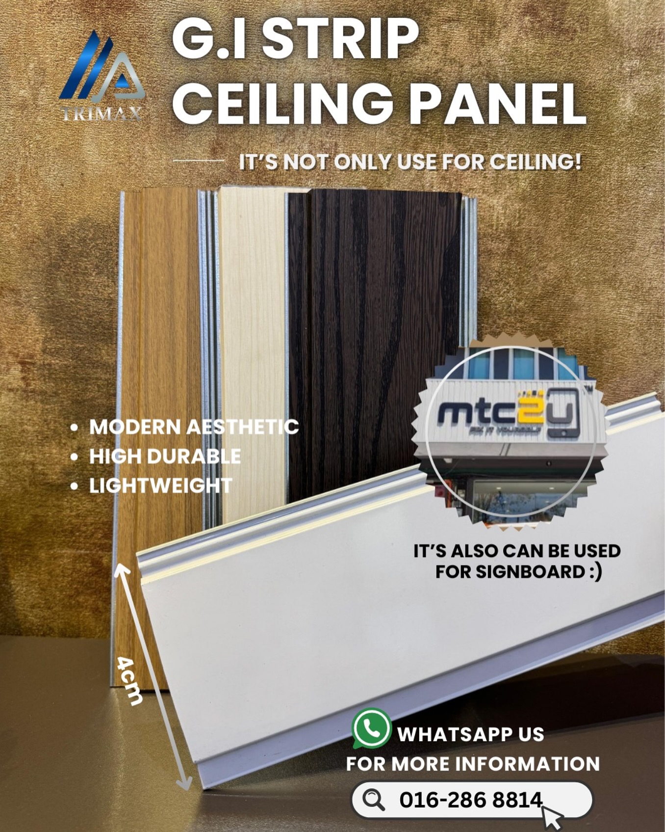 Trimax - 🔹 G.I STRIP CEILING PANEL 🔹 Not just for ceilings – but also ...